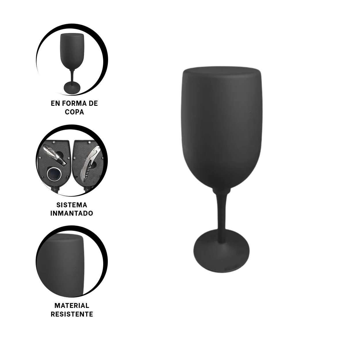 ABRIDOR MANUAL EN ESTUCHE CON FORMA DE COPA COLOR NEGRO PARA HOGAR - 3