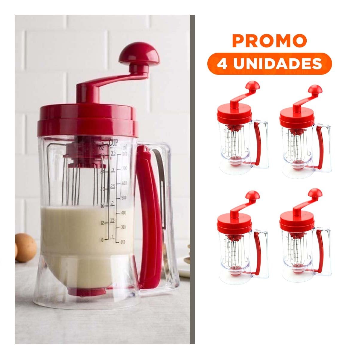 PACK4 APLICADOR DE MASA ROJO PARA PREPARACION DE PANES Y PASTELES Y+REGALO STICKER - 1