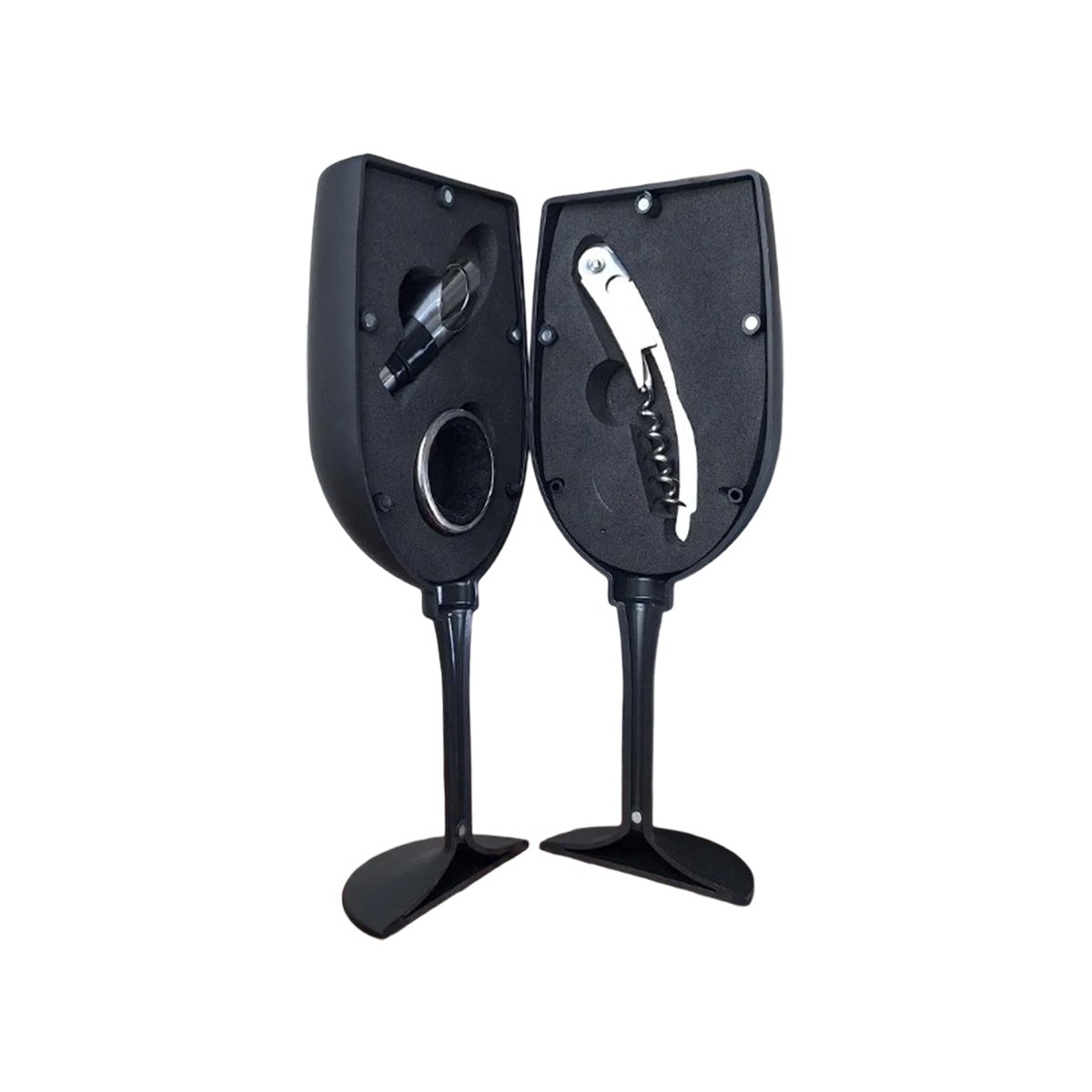 ABRIDOR MANUAL NEGRO CON ESTUCHE DECORATIVO EN FORMA DE COPA Y+LIGAS REGALO - 3