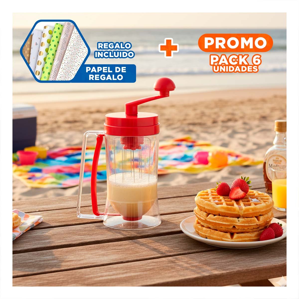 PACK6 APLICADOR DE MASA ROJO PARA USO DIARIO EN COCINA Y REPOSTERIA Y+PAPEL REGALO - 1