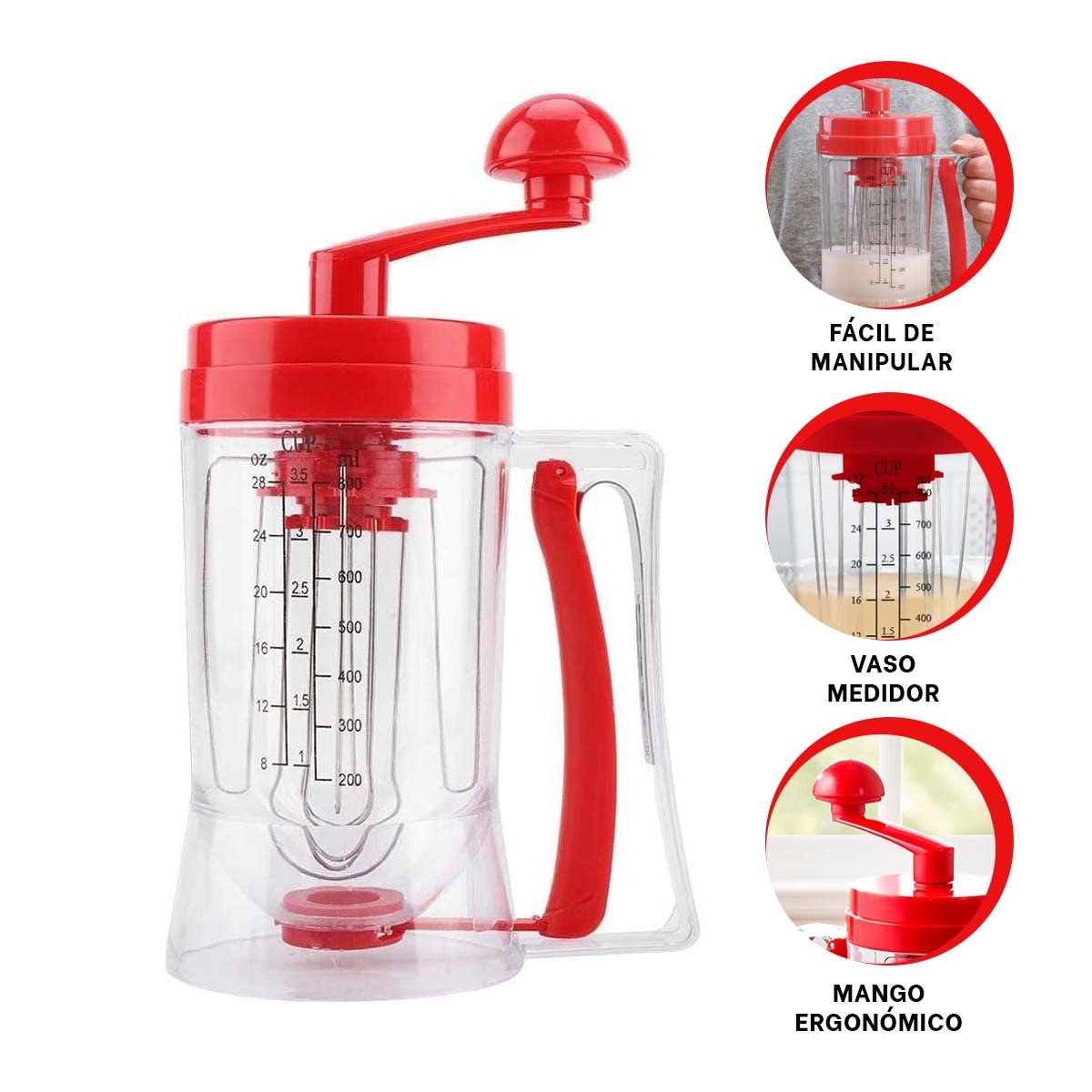 EXPENDEDOR PORTATIL DE MASA ROJO PARA USO EN COCINA Y REPOSTERIA - 3