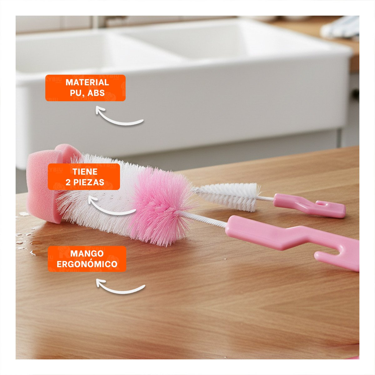 PACK6 ESPATULA PRACTICA CON BASE PARA ORGANIZACION 2PZS BASE ROSADO Y+PAPEL REGALO - 2