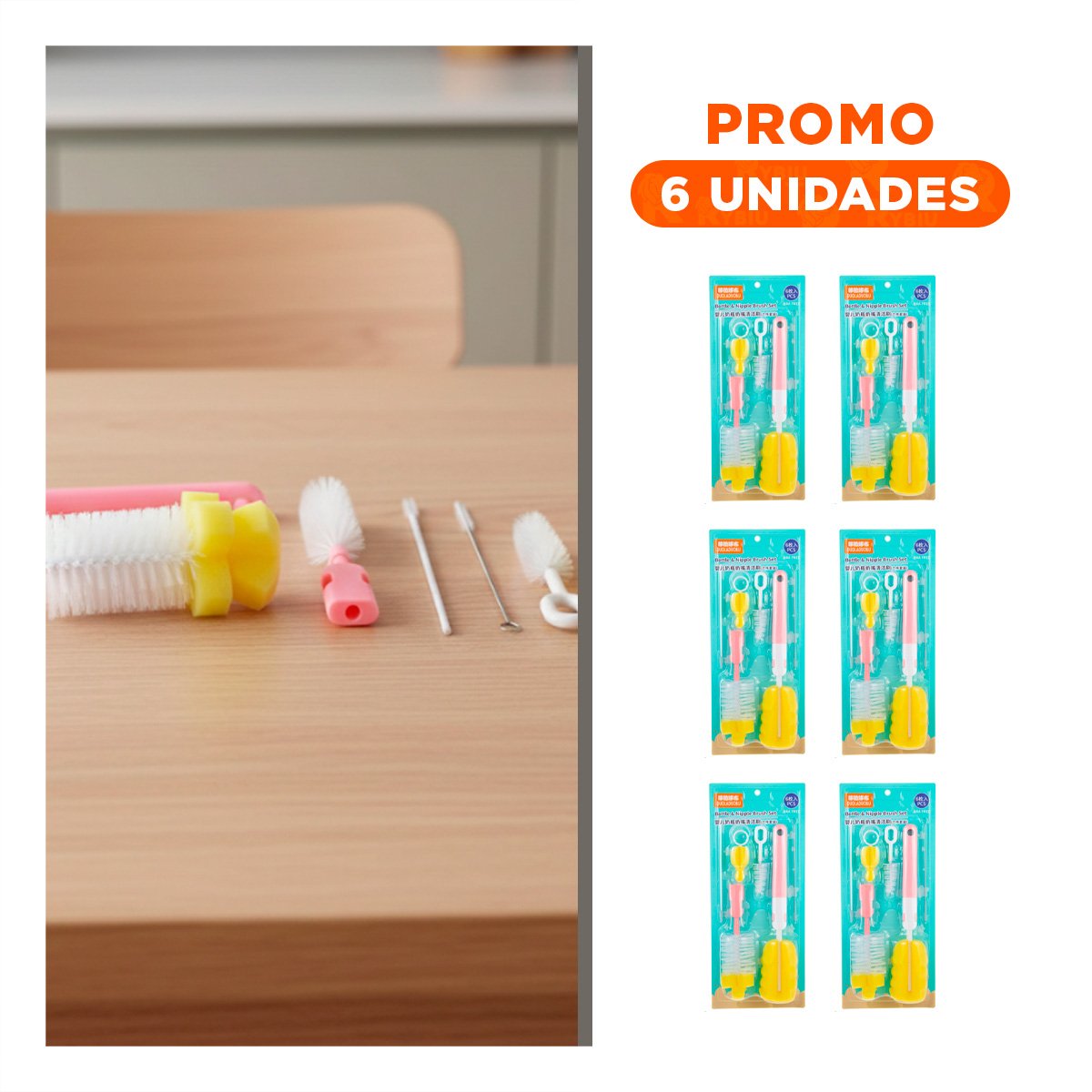 PACK6 ESPATULA SUAVE PARA TETINAS 6PZS BASE ROSADO - 1