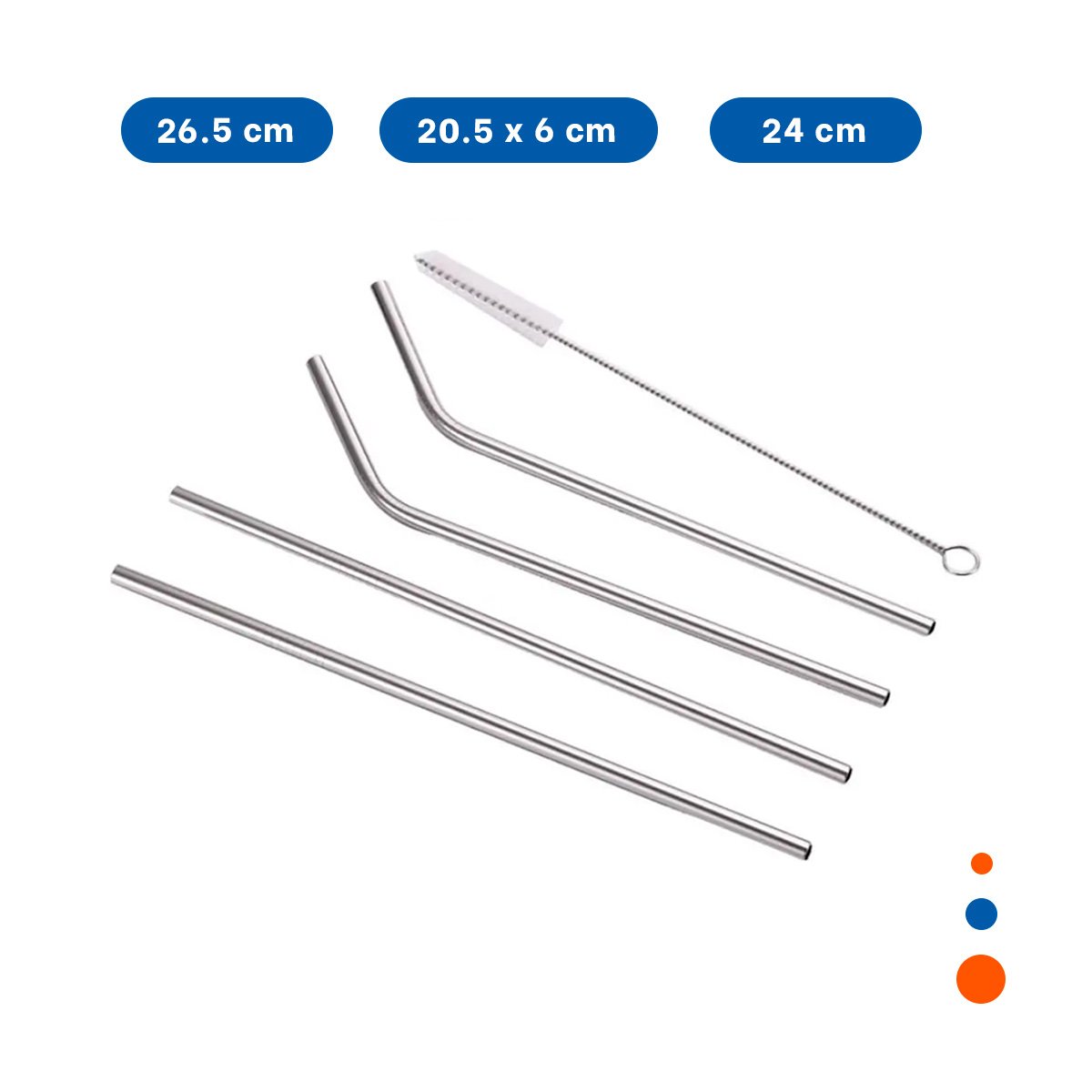 PACK12 KIT 5 POPOTES PLATEADO CON CEPILLO LIMPIA POPOTES Y ESTUCHE FUNCIONAL Y+PAPEL REGALO - 4