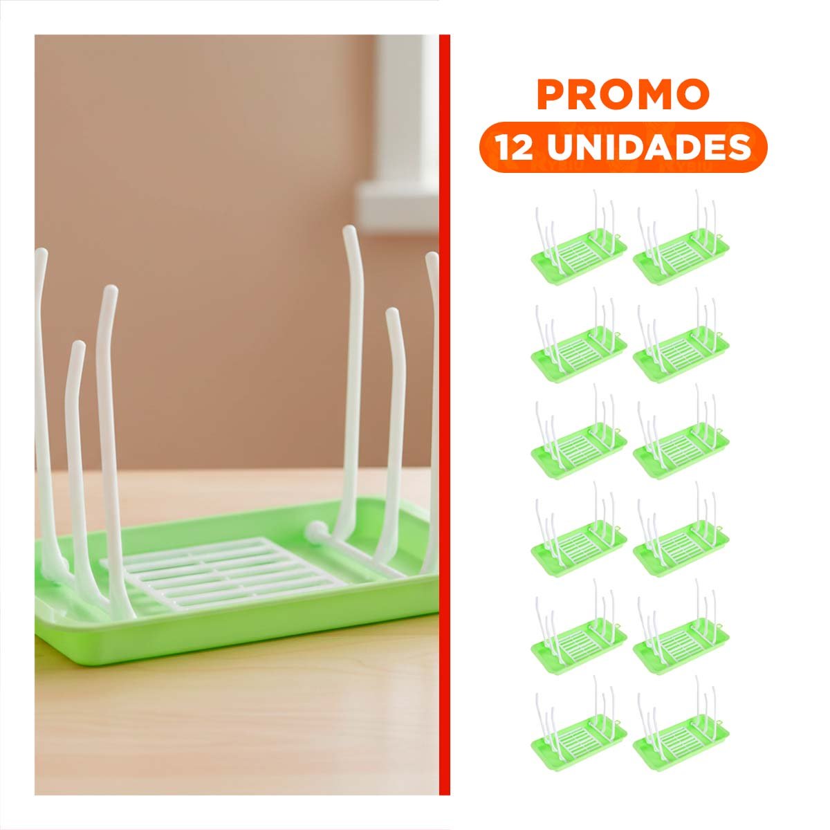 PACK12 ESTANTE PARA MANTENER ORDEN Y EVITAR DERRAMES VERDE Y+REGALO STICKER - 1