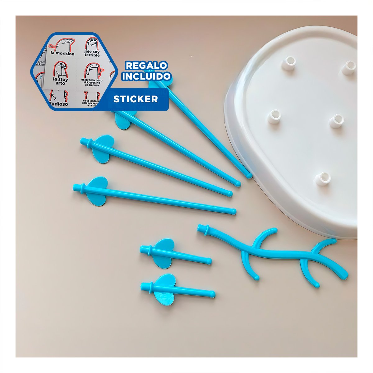REJILLA QUE MANTIENE SUPERFICIES LIMPIAS Y ORDENADAS BLANCO Y CELESTE Y+REGALO STICKER - 1