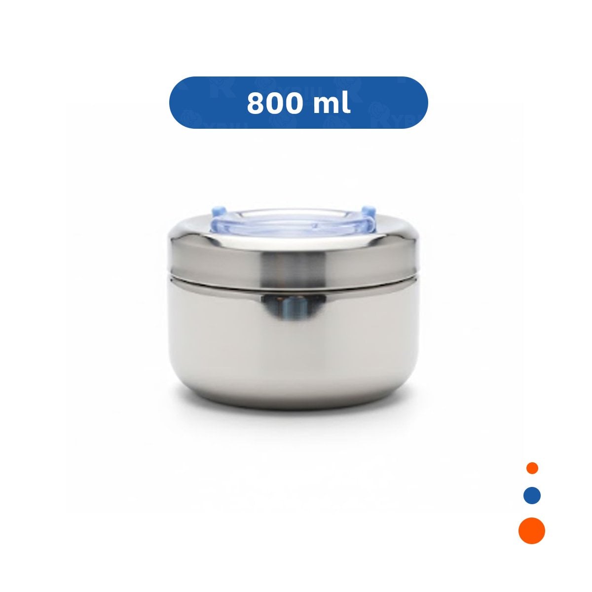 PACK2 TAPER PLATEADO Y CELESTE DE 800ML CIRCULAR CUADRADO CON INTERIOR DE ACERO RESISTENTE - 4