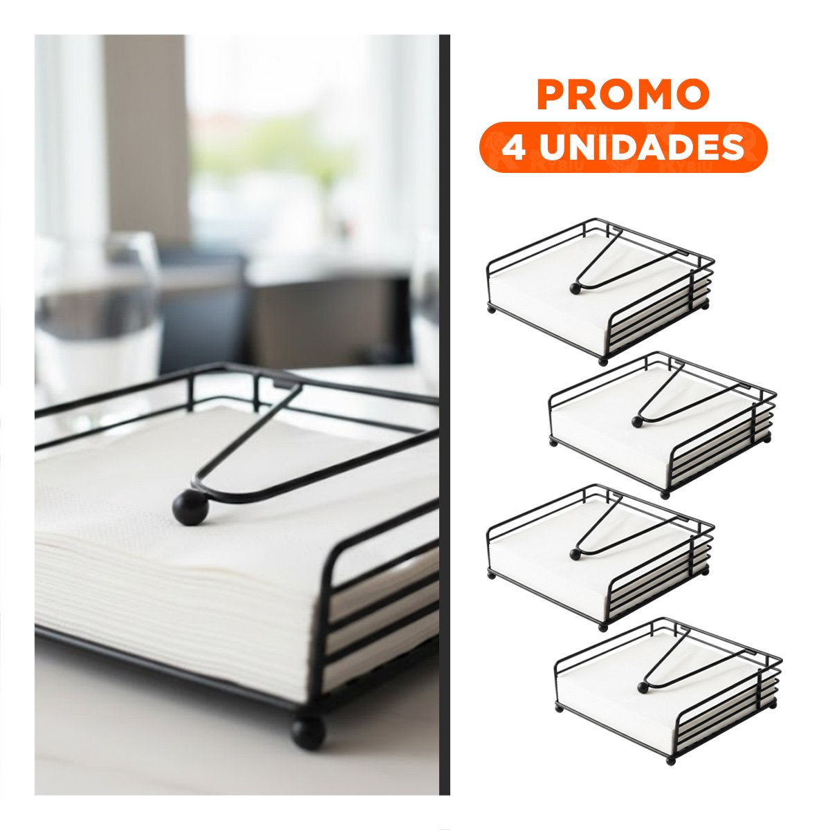 PACK4 ORGANIZADOR RESISTENTE DE HIERRO DE COLOR NEGRO CON BRAZO AJUSTADO Y+REGALO STICKER - 1