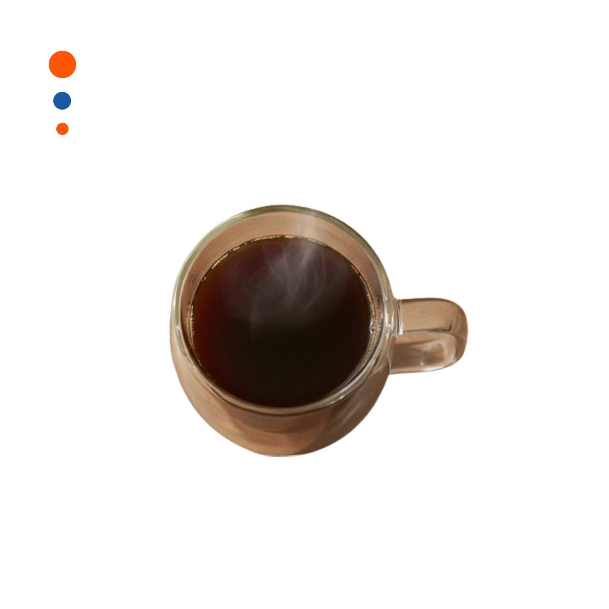 PACK2 TAZA DE ASA CUADRADA 80 ML ESPRESSO DOBLE CAPA TRANSPARENTE Y+REGALO STICKER - 2