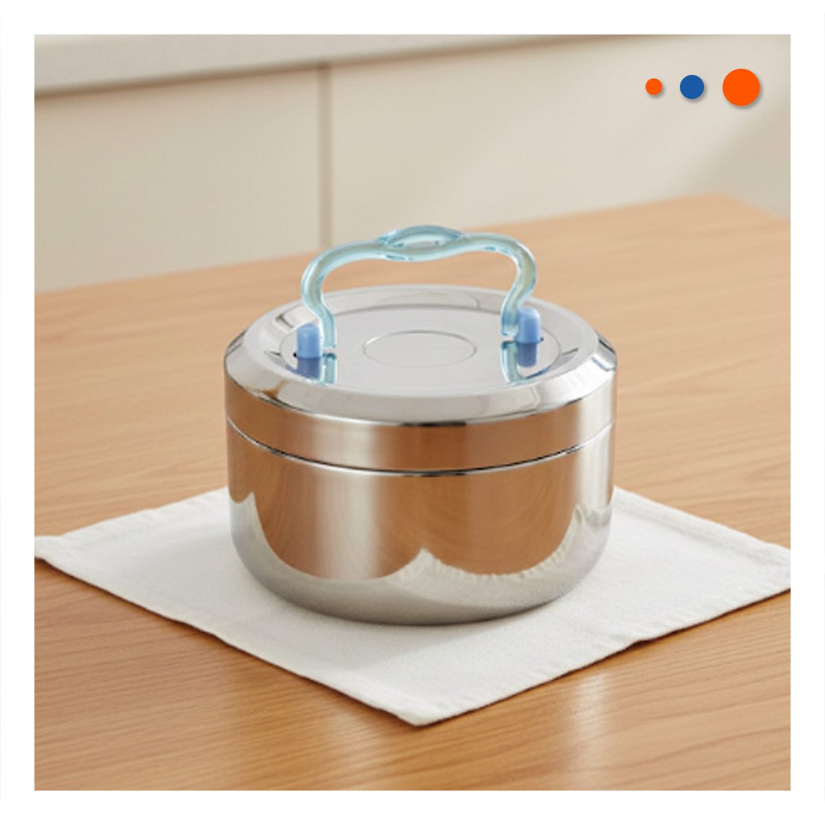 PACK2 TAPER TERMICO DE 1000ML EN ACERO PLATEADO Y CELESTE CON PERFIL CUADRADO Y+REGALO STICKER - 3