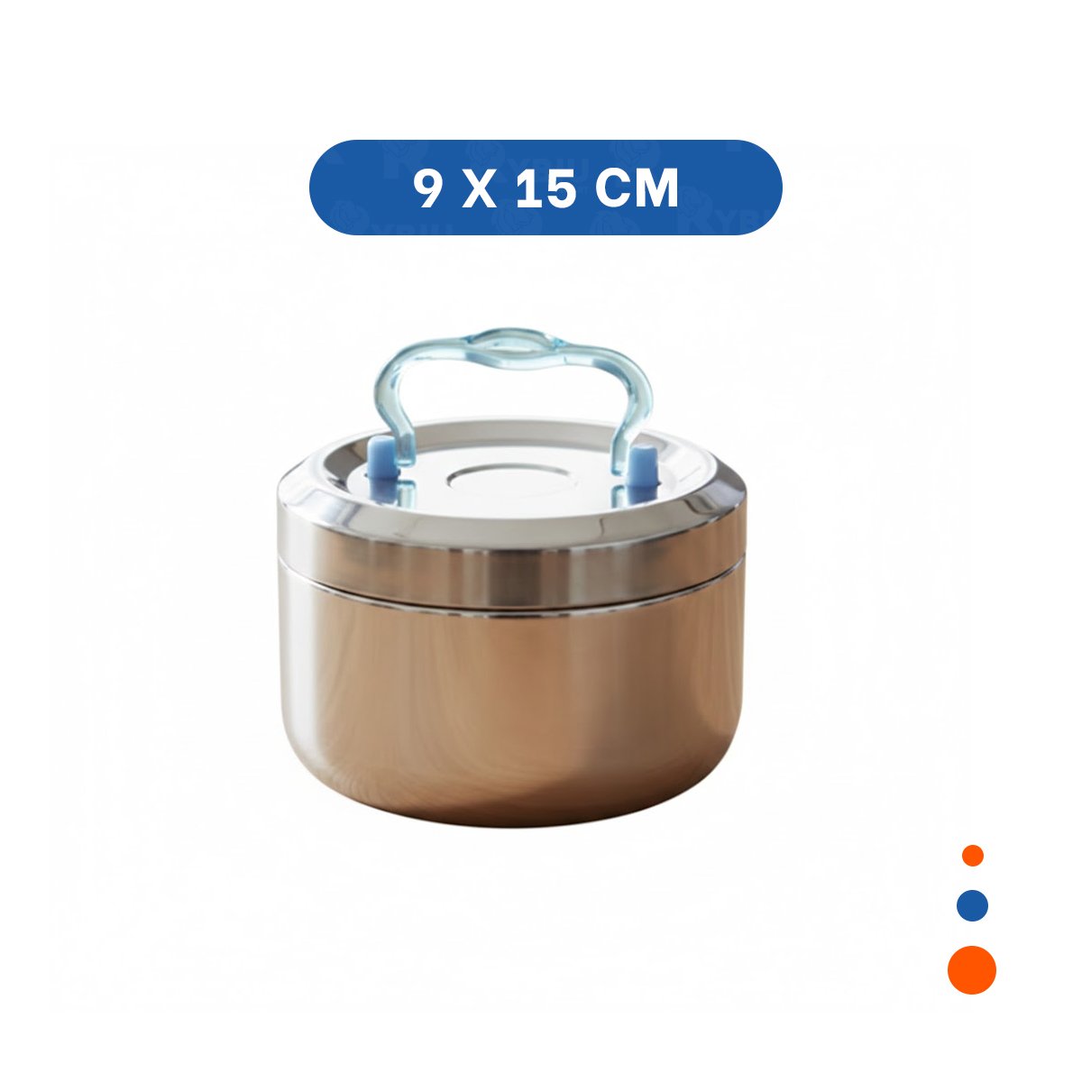 PACK2 TAPER TERMICO DE 1000ML EN ACERO PLATEADO Y CELESTE CON PERFIL CUADRADO Y+REGALO STICKER - 4
