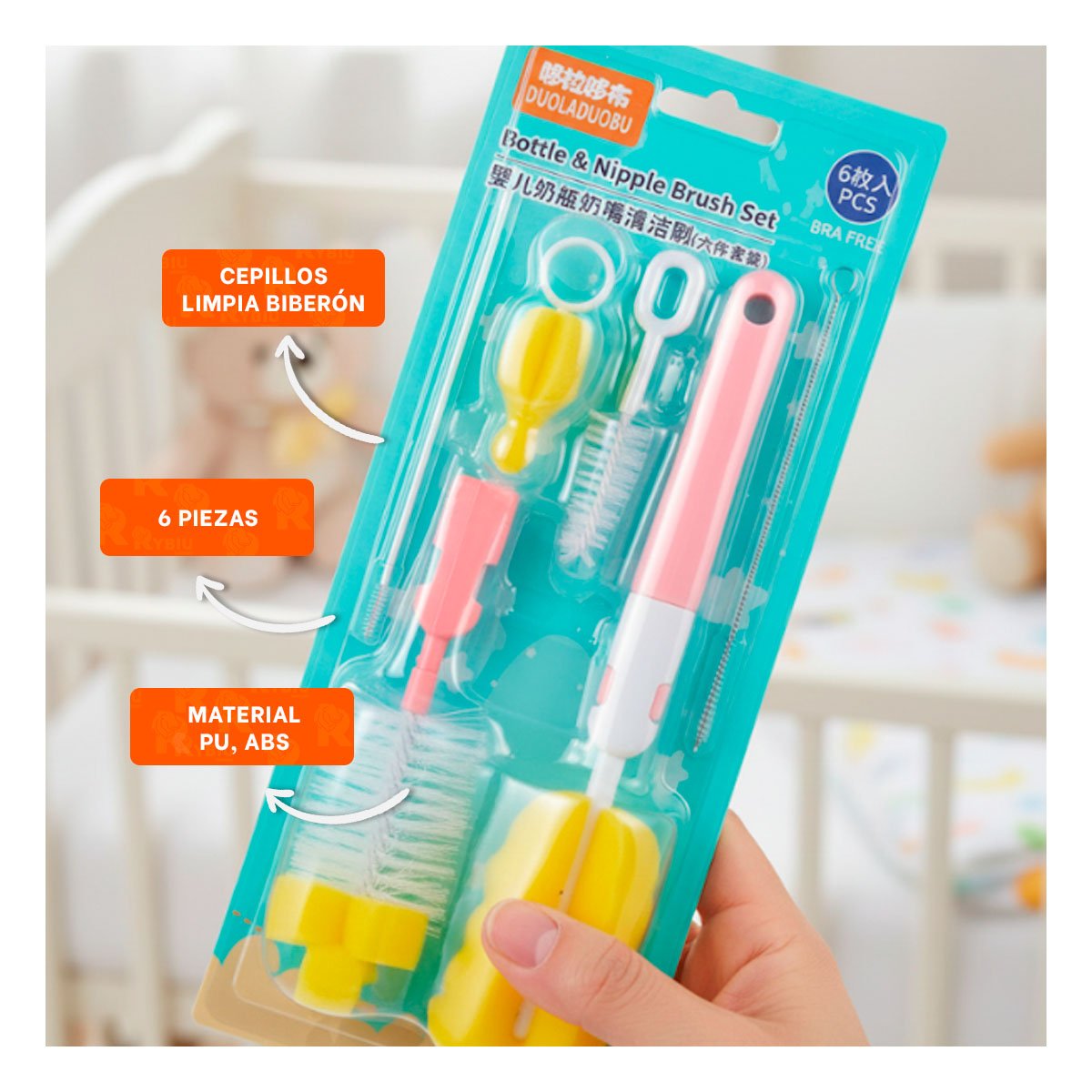 PACK6 ESPATULA PRACTICA CON BASE PARA ORGANIZACION 6PZS BASE ROSADO Y+PAPEL REGALO - 2