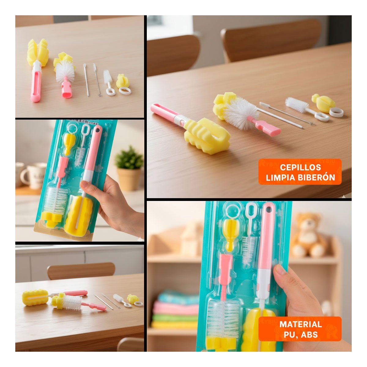 PACK6 ESPATULA PRACTICA CON BASE PARA ORGANIZACION 6PZS BASE ROSADO Y+PAPEL REGALO - 3