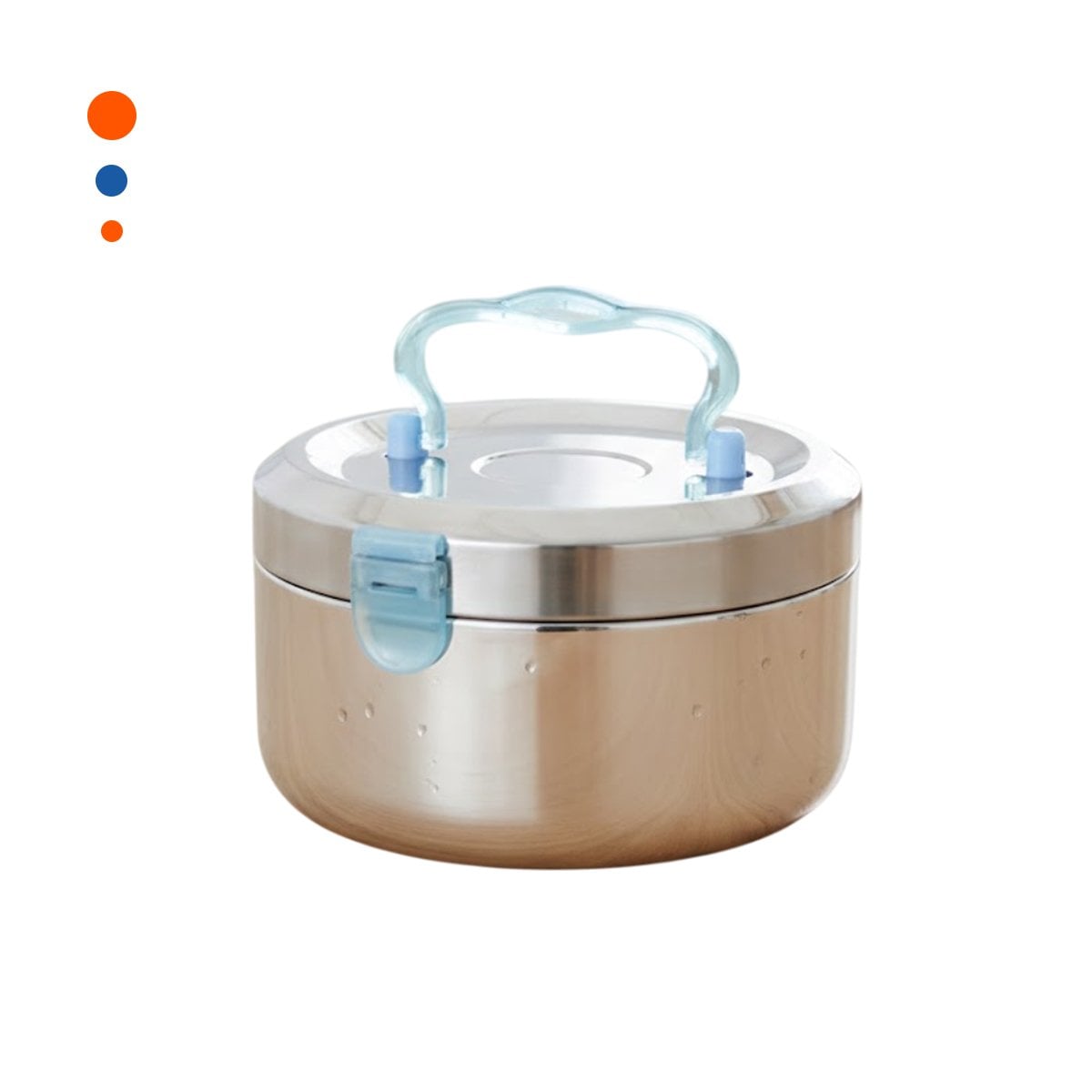 PACK2 TAPER TERMICO DE 1200ML EN ACERO PLATEADO Y CELESTE CON PERFIL CUADRADO Y+REGALO STICKER - 2