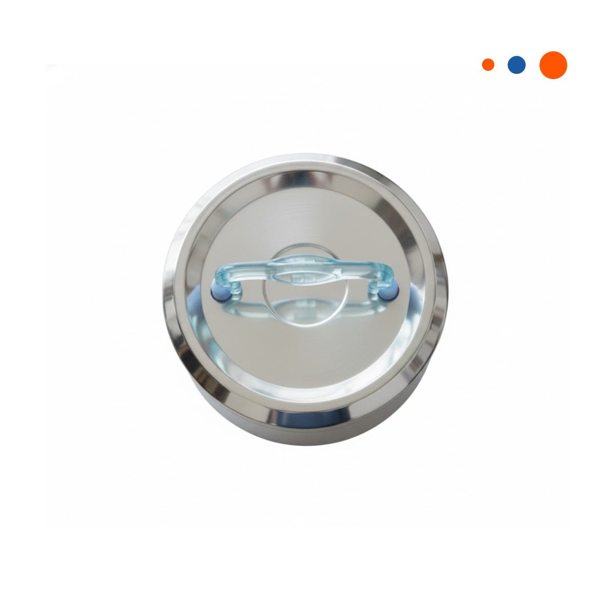 PACK4 TAPER EN ACERO DE 1000ML PLATEADO Y CELESTE CIRCULAR CUADRADO PARA COCINA Y+PAPEL REGALO - 3