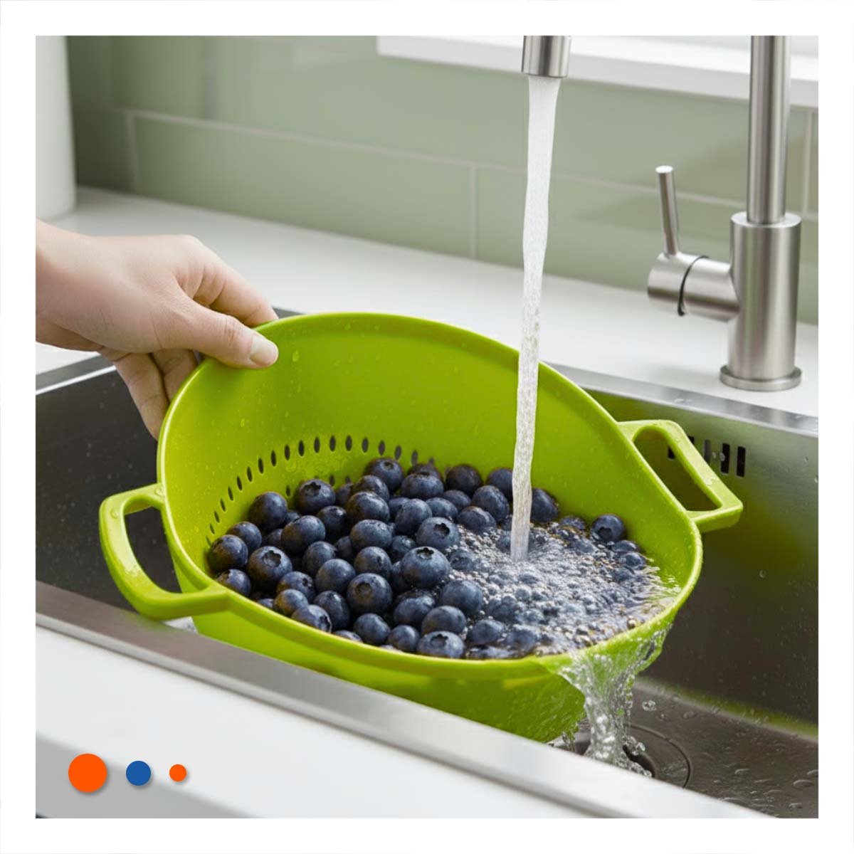 PACK12 REJILLA COLADERA CELESTE PARA ARROZ CON ASAS 22,5X26,5CM COCINA HOGAR MODERNA - 2