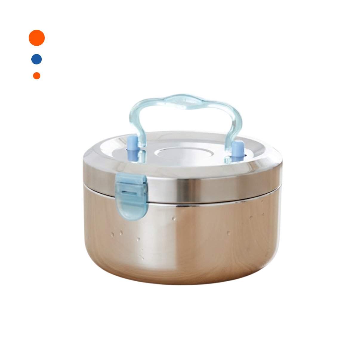 PACK12 CONTENEDOR TERMICO PLATEADO Y CELESTE DE 1200ML CON BASE CIRCULAR Y+REGALO STICKER - 2