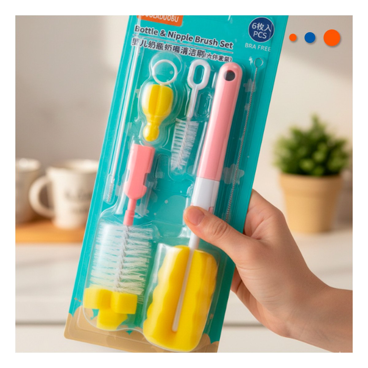 CEPILLO ESPECIAL PARA USO DIARIO EN CASA 6PZS BASE ROSADO Y+LIGAS REGALO - 1