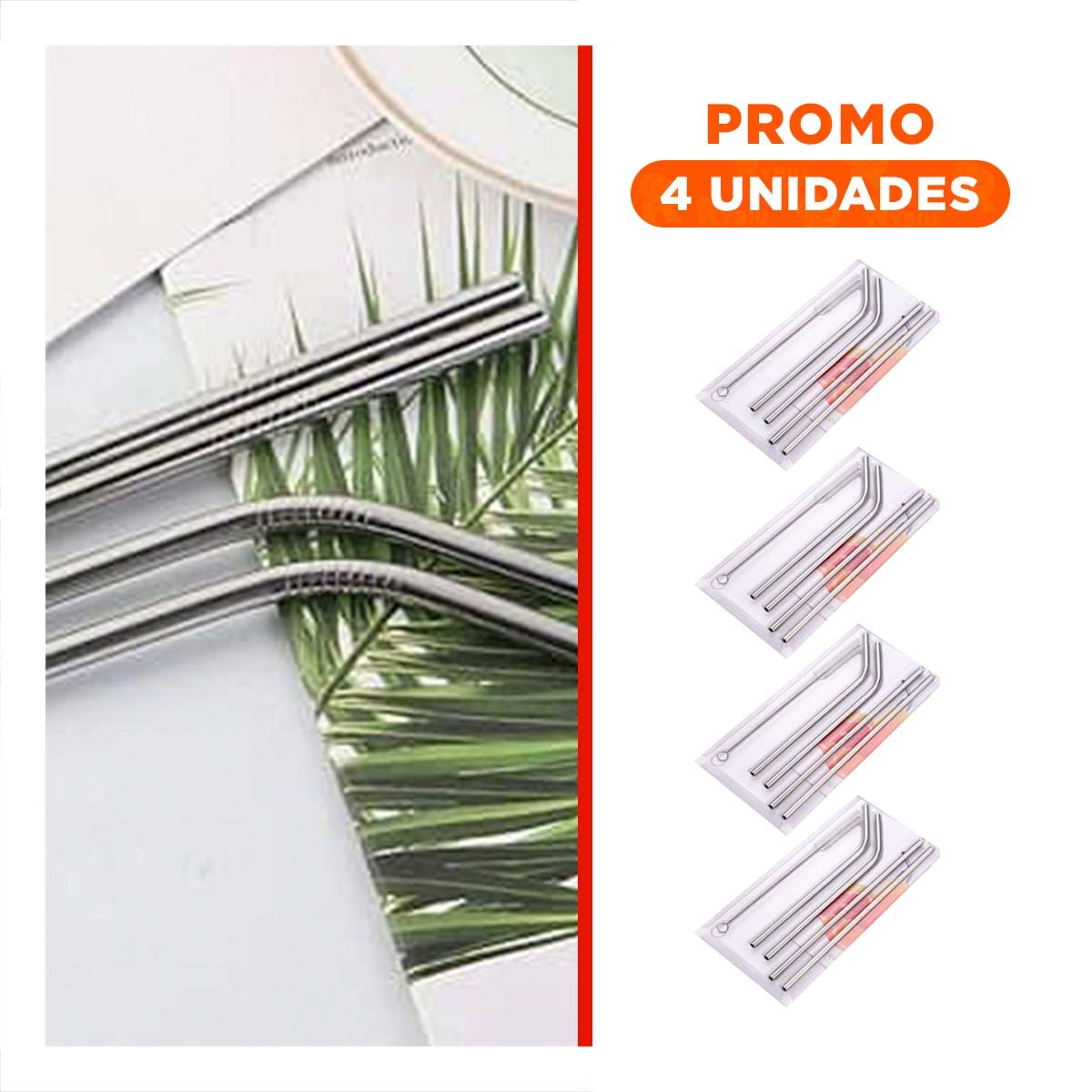 PACK4 PACK 5 POPOTES PLATEADO CON CEPILLO LIMPIA POPOTES Y ESTUCHE DE OFICINA Y+REGALO STICKER - 1