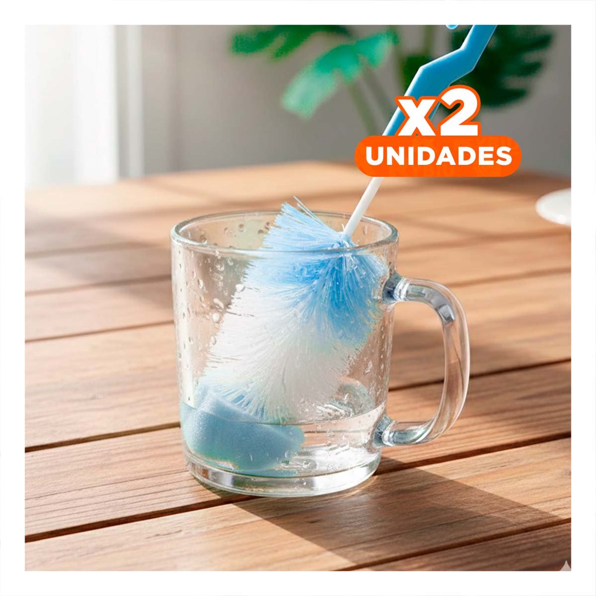 PACK2 RASPADOR PARA MANTENER TETINAS Y VASOS IMPECABLES 2PZS BASE CELESTE Y+REGALO STICKER - 1