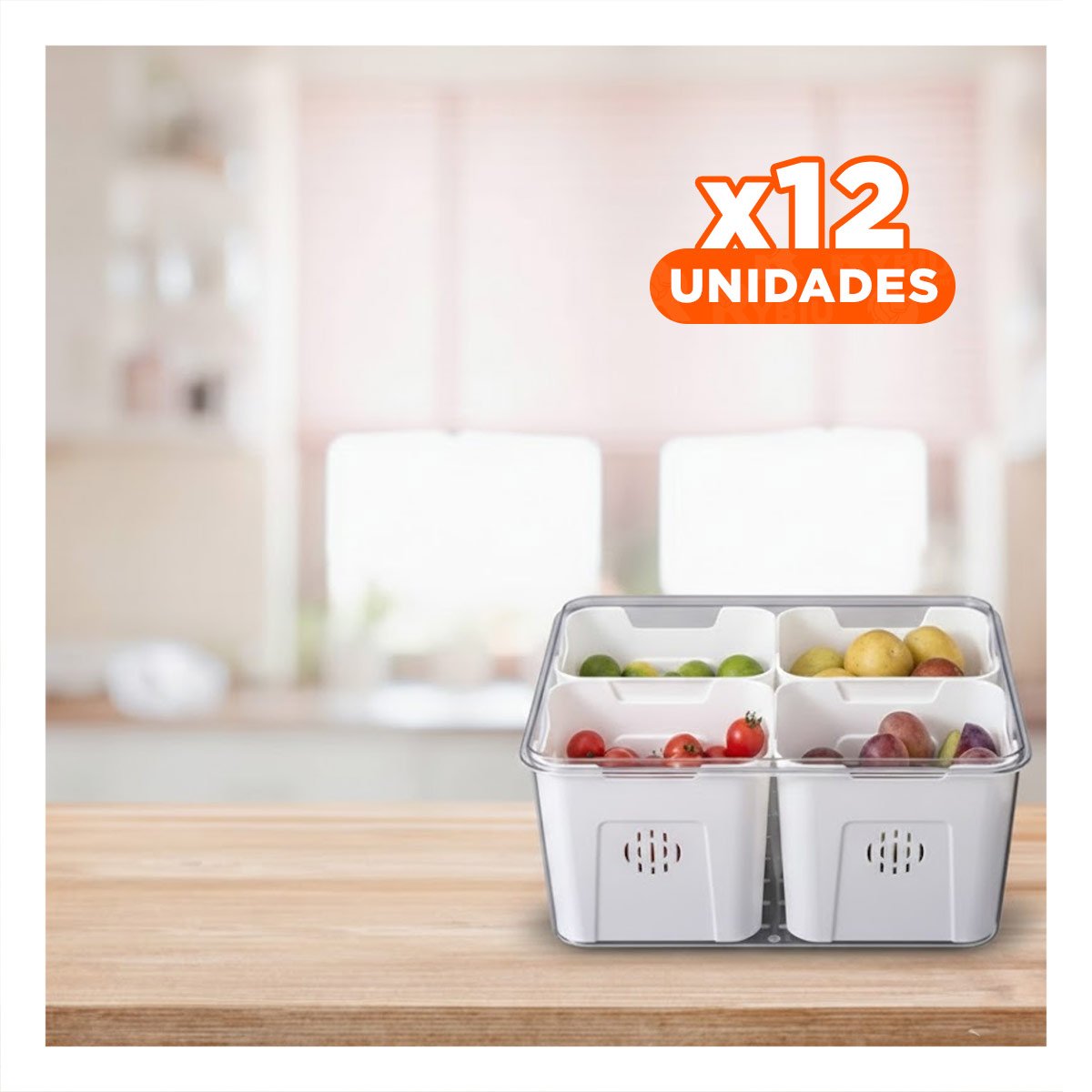 PACK12 SOPORTE CON 4 BANDEJAS ESCURRIDORAS DE PLASTICO TRANSPARENTE Y SEPARADORES PARA PLATOS - 1