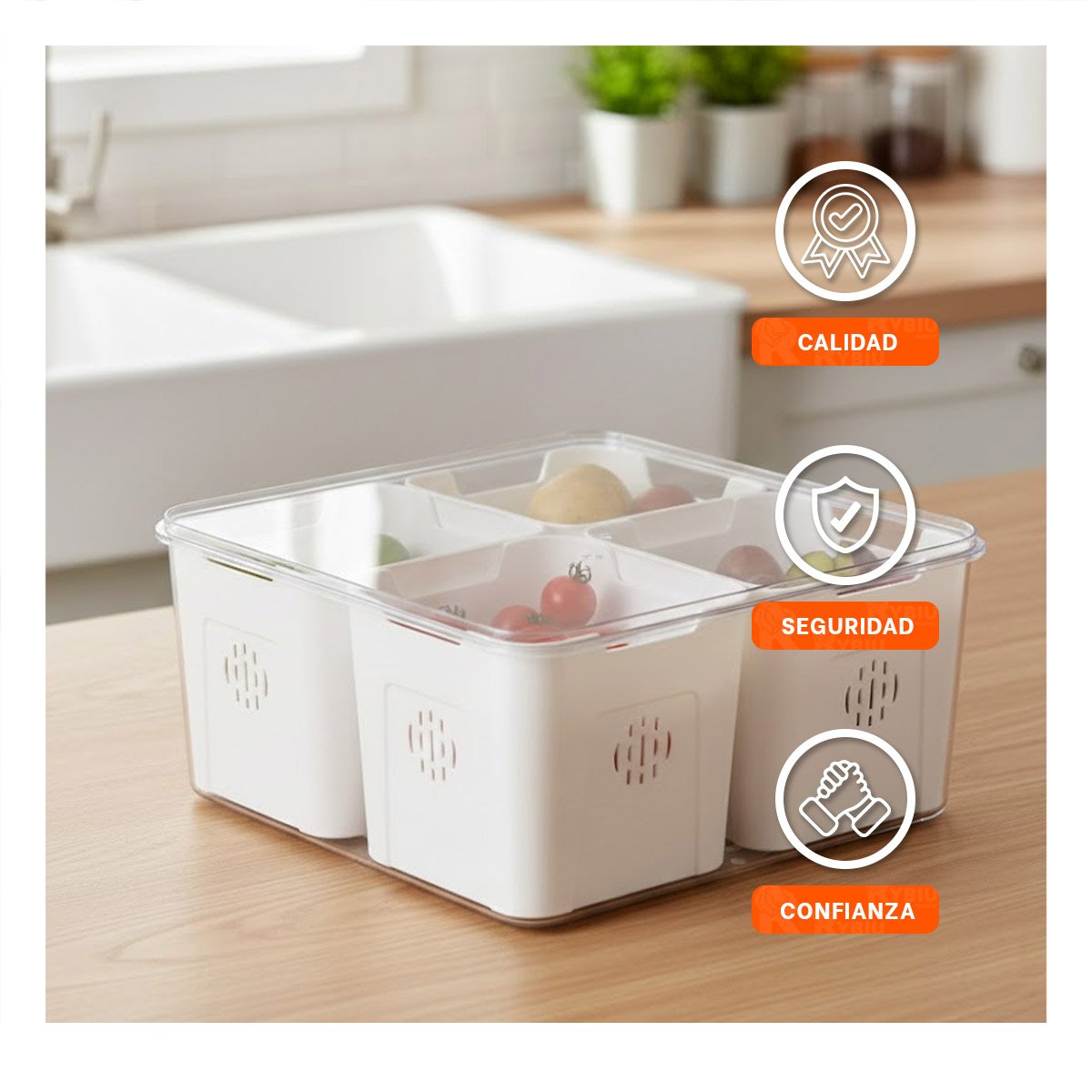 PACK12 SOPORTE CON 4 BANDEJAS ESCURRIDORAS DE PLASTICO TRANSPARENTE Y SEPARADORES PARA PLATOS - 3