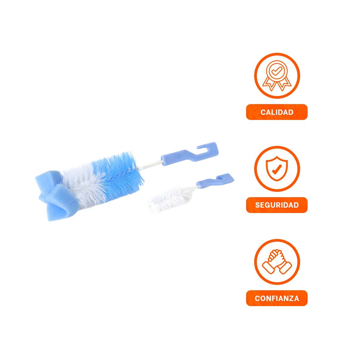 ESCOBILLA CON BASE QUE FACILITA USO DIARIO 2PZS BASE CELESTE Y+LIGAS REGALO - 3