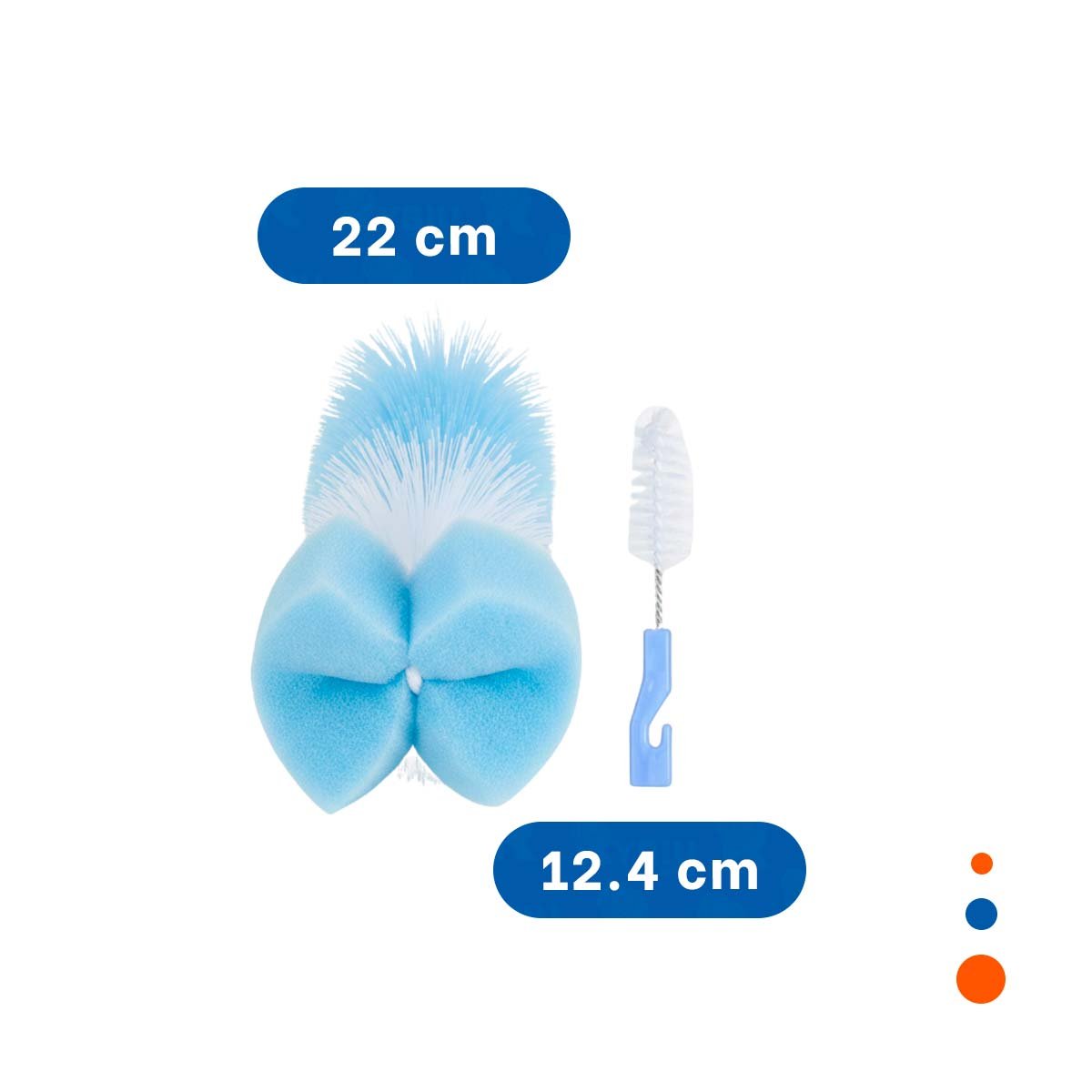 ESCOBILLA CON BASE QUE FACILITA USO DIARIO 2PZS BASE CELESTE Y+LIGAS REGALO - 4