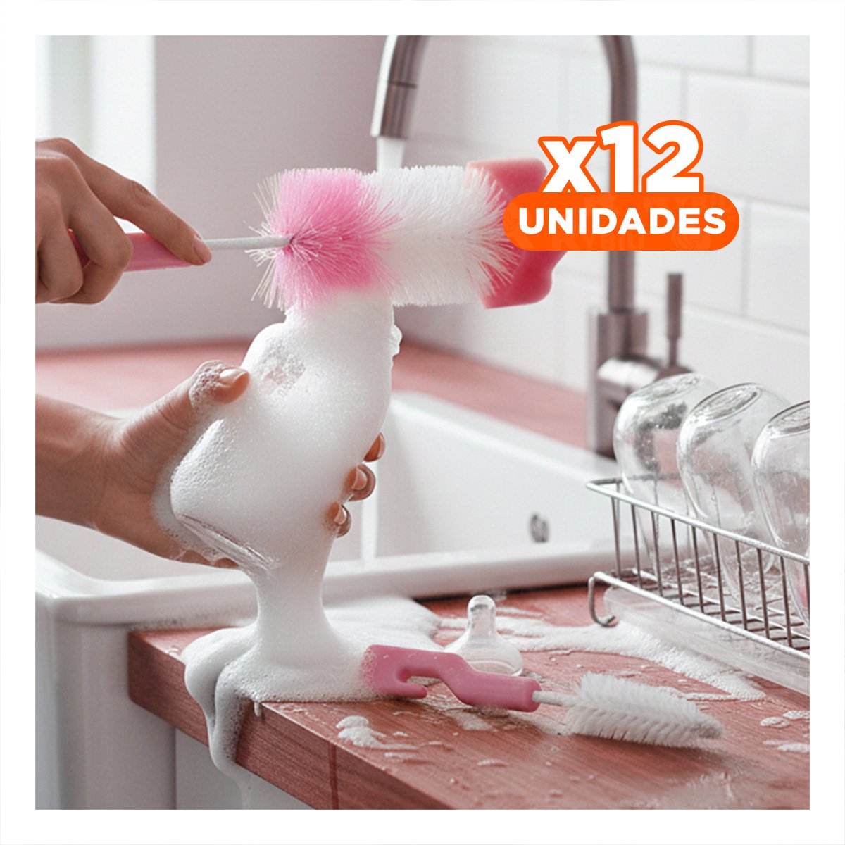 PACK12 ESPATULA PARA CUIDADO COMPLETO DE ACCESORIOS 2PZS BASE ROSADO - 1
