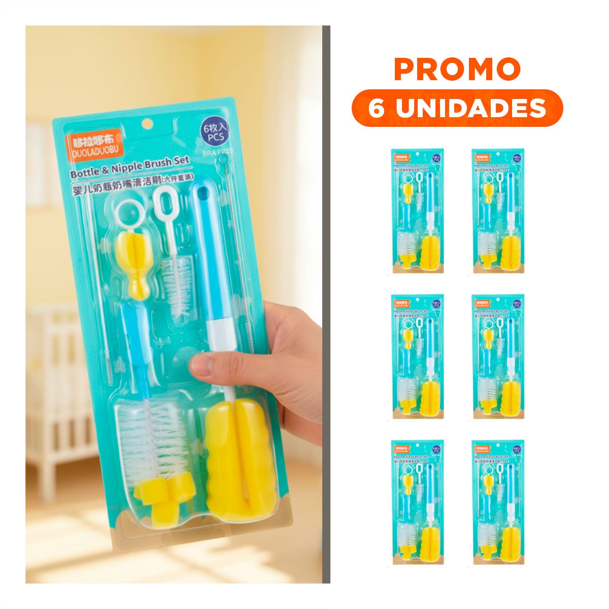 PACK6 RASQUETA SUAVE PARA TETINAS DELICADAS 6PZS BASE CELESTE - 1