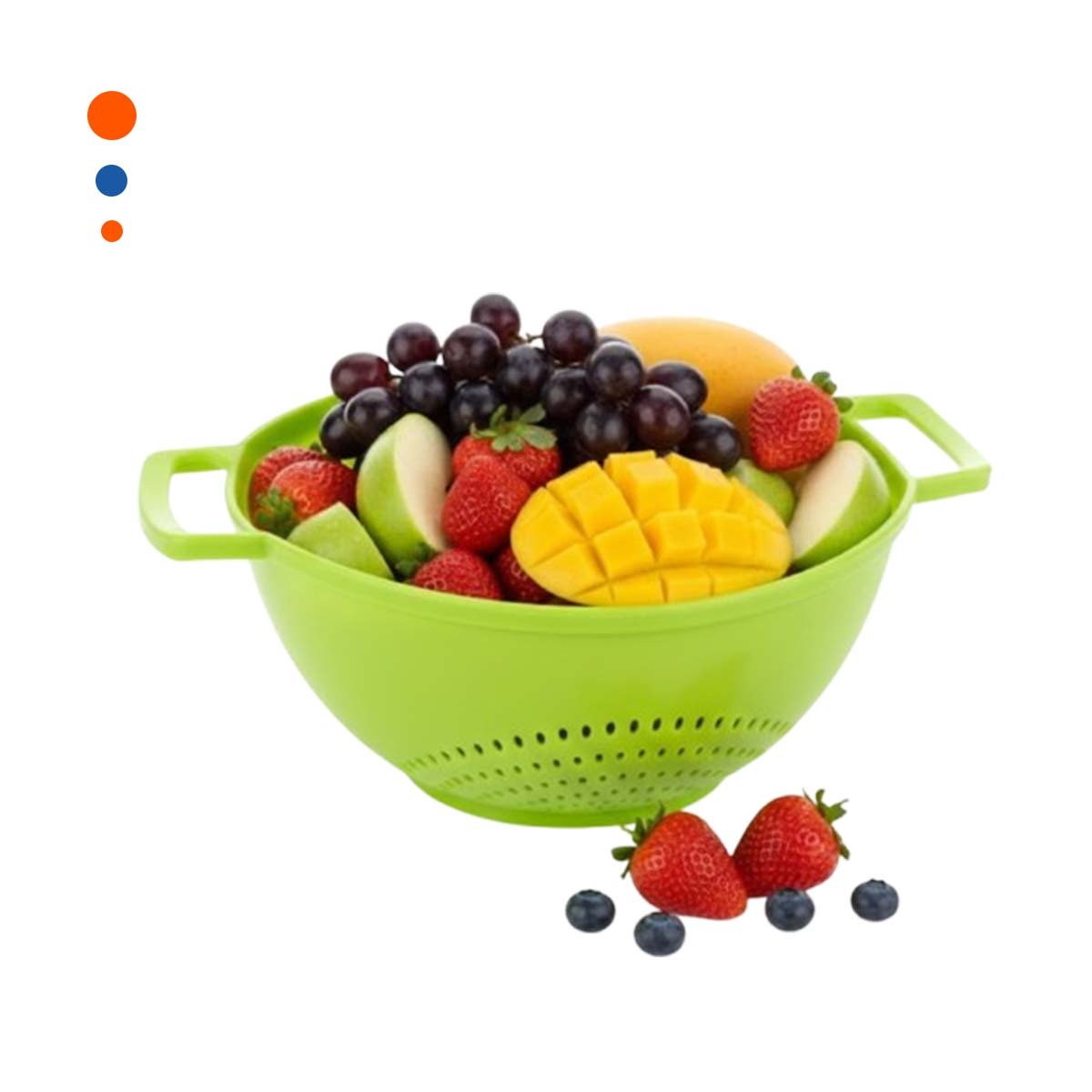 PLATO COLADERA VERDE CON ASAS PARA ARROZ 22,5X26,5CM COCINA HOGAR RESISTENTE Y+PAPEL REGALO - 1
