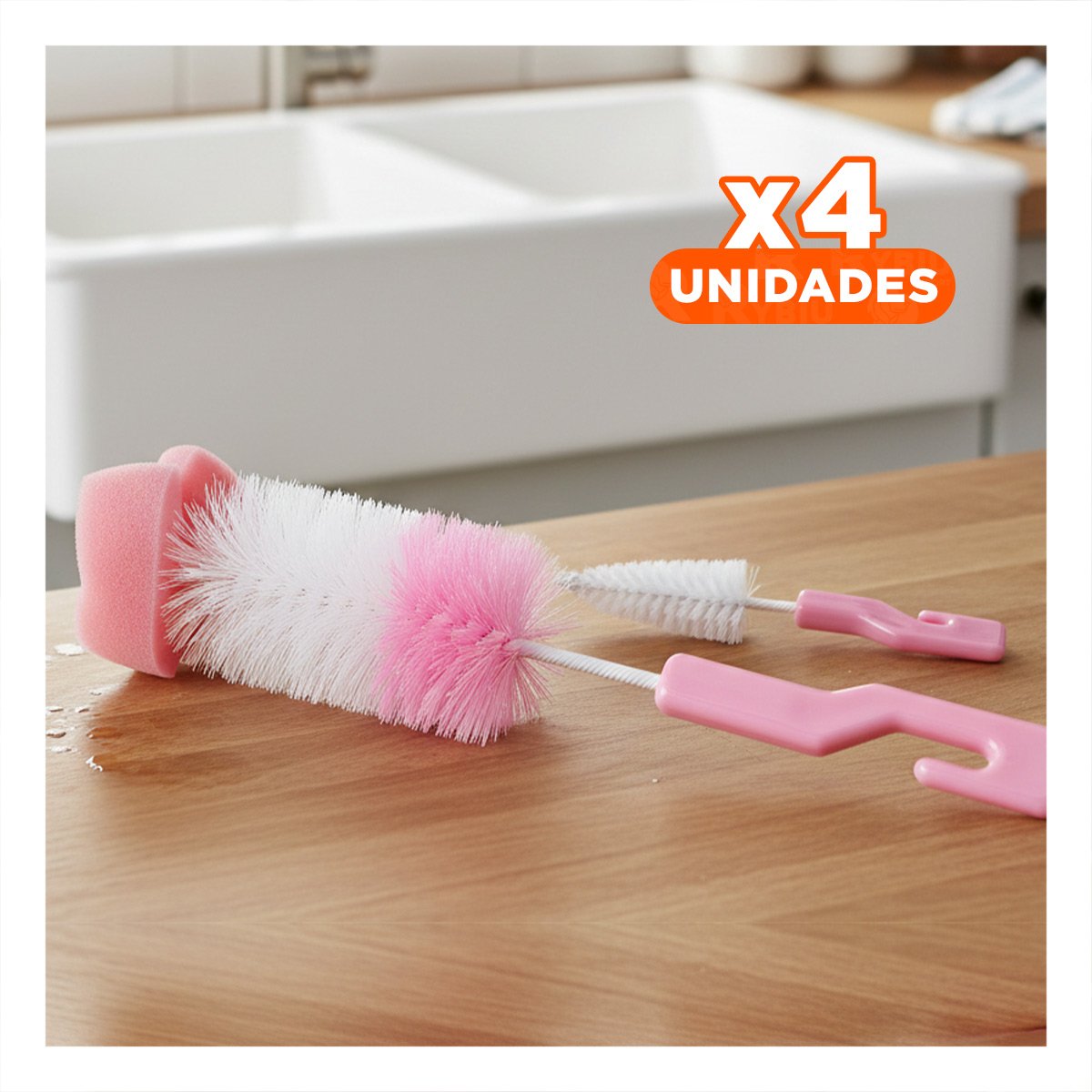 PACK4 PLUMERO INFANTIL QUE PROTEGE BIBERONES DELICADOS 2PZS BASE ROSADO - 1