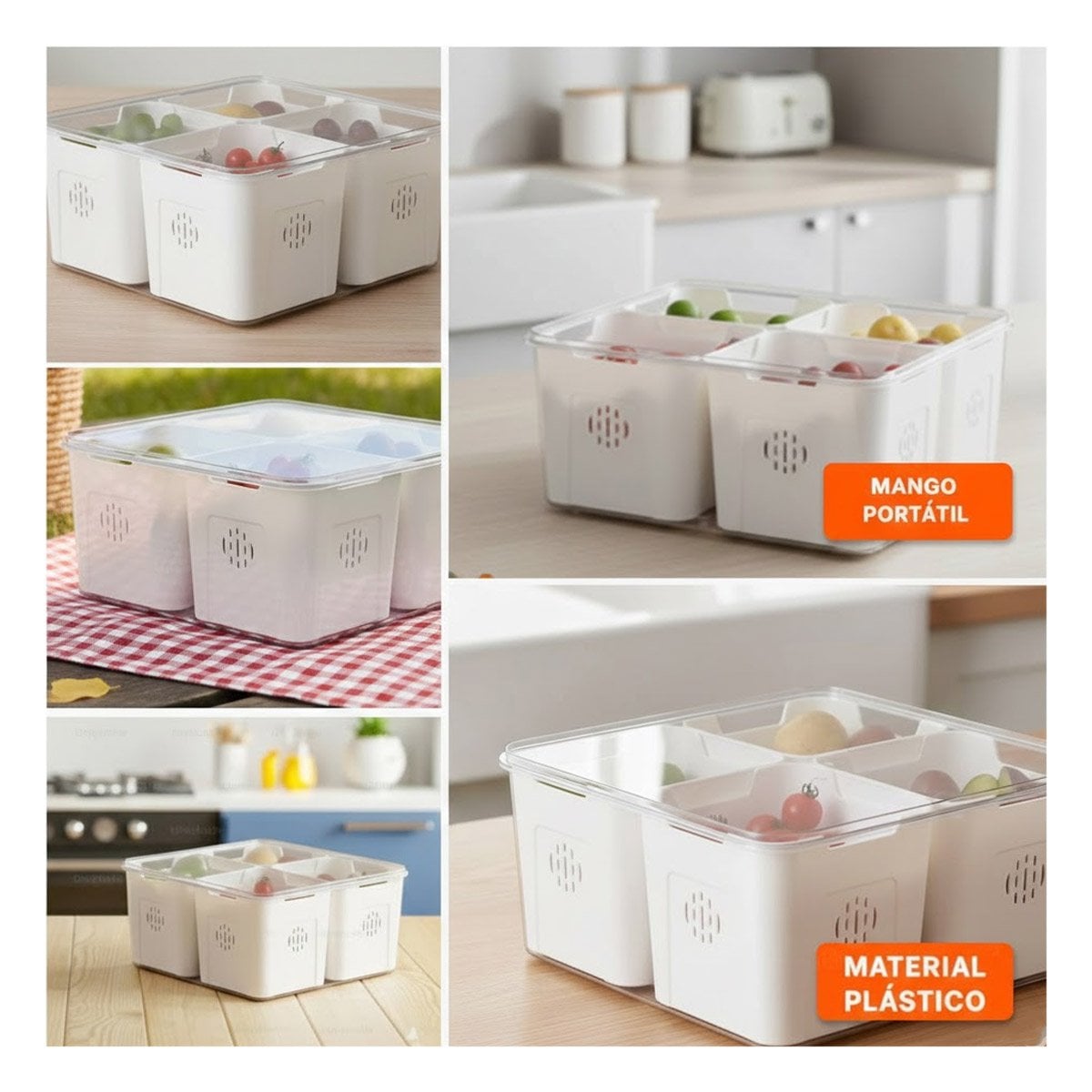 ORGANIZADOR CON 4 BANDEJAS ESCURRIDORAS DE PLASTICO Y SEPARADORES INTERNOS Y+POST IT - 1