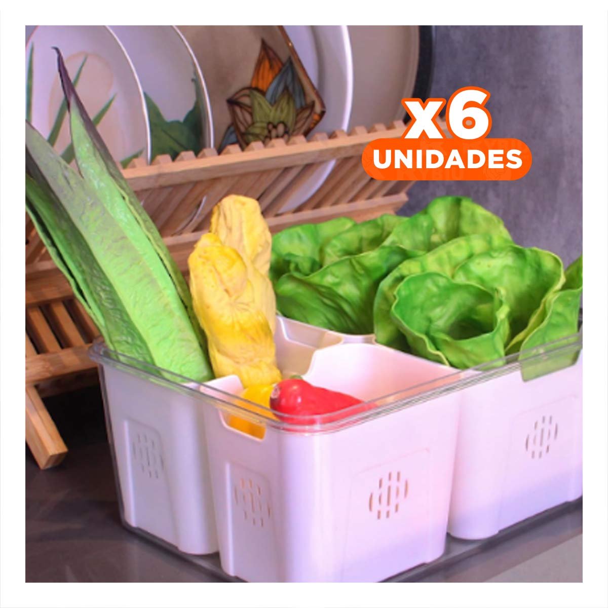 PACK6 SOPORTE DE PLASTICO CON 4 BANDEJAS ESCURRIDORAS Y SISTEMA ANTIGOTEO Y+PAPEL REGALO - 1