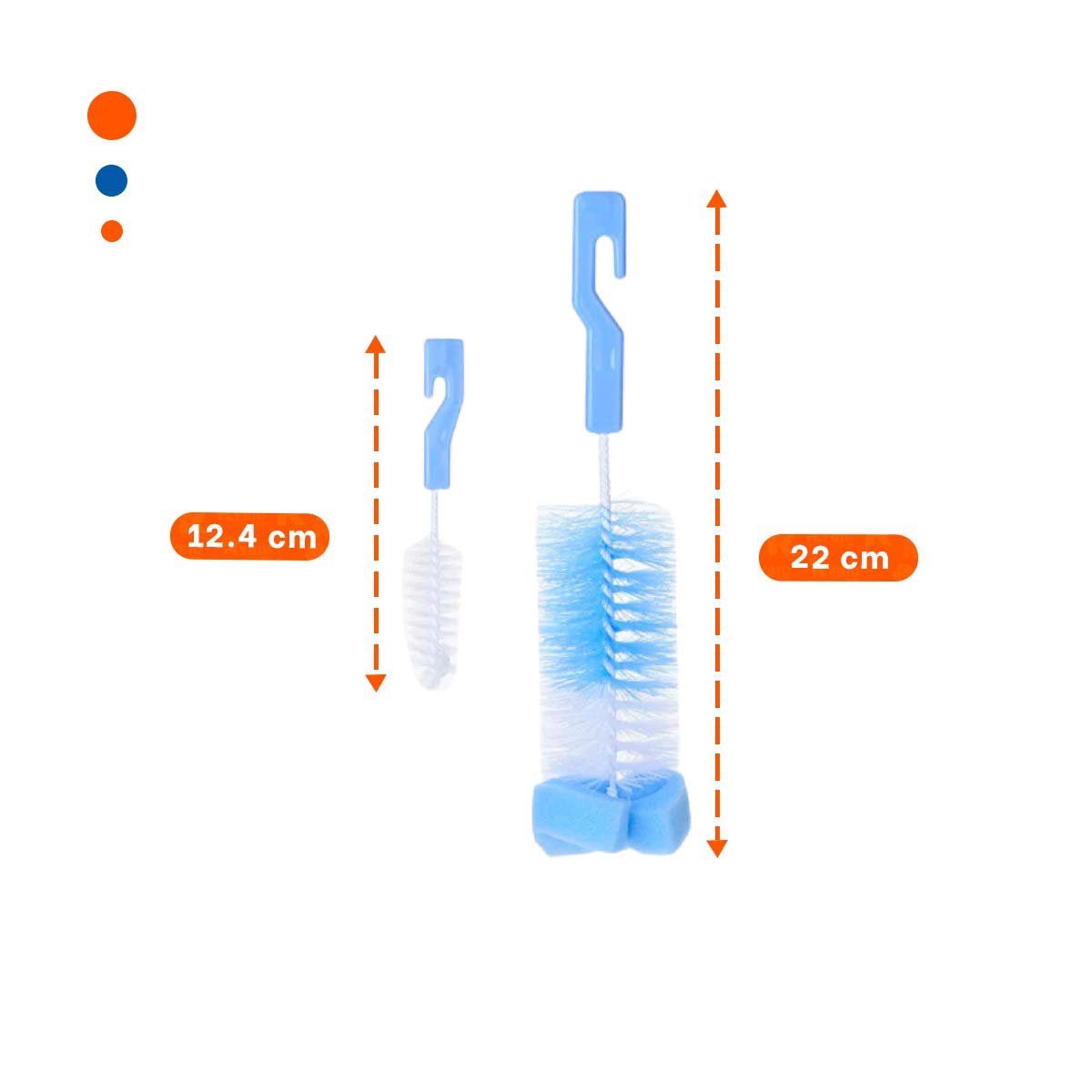 ESCOBILLA INFANTIL PARA MANTENER BIBERONES LIMPIOS 2PZS BASE CELESTE Y+POST IT - 4