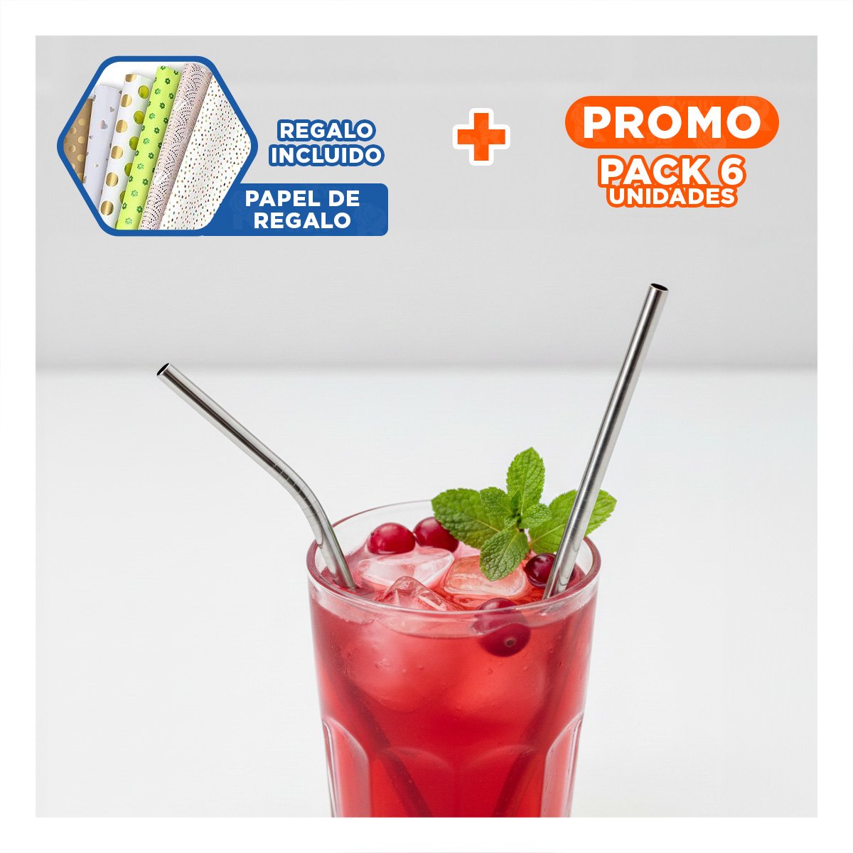 PACK6 ESCOBILLON CON BASE QUE ORGANIZA ACCESORIOS 2PZS 1 CEPILLO PLATEADO Y+PAPEL REGALO - 1
