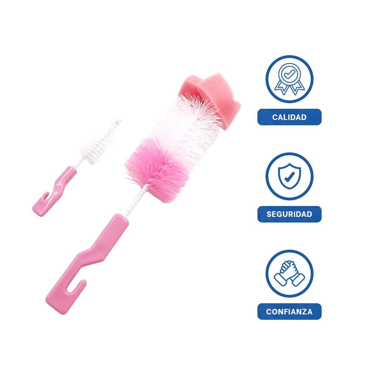 ESCOBILLA CON BASE QUE FACILITA USO DIARIO 2PZS BASE ROSADO Y+LIGAS REGALO - 3