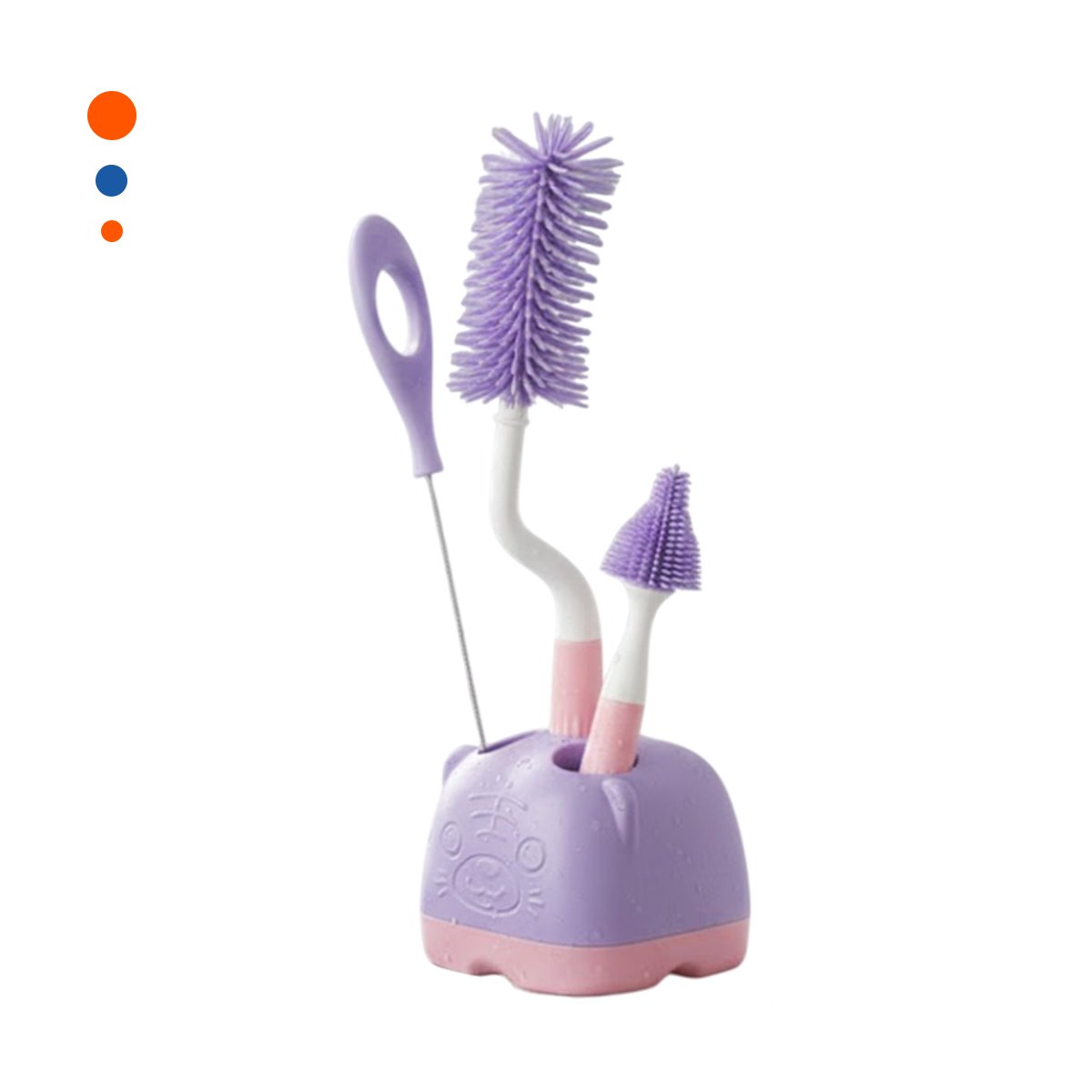 BROCHA DELICADA QUE PROTEGE TETINAS 4PZS BASE OSITO MORADO Y+PAPEL REGALO - 1