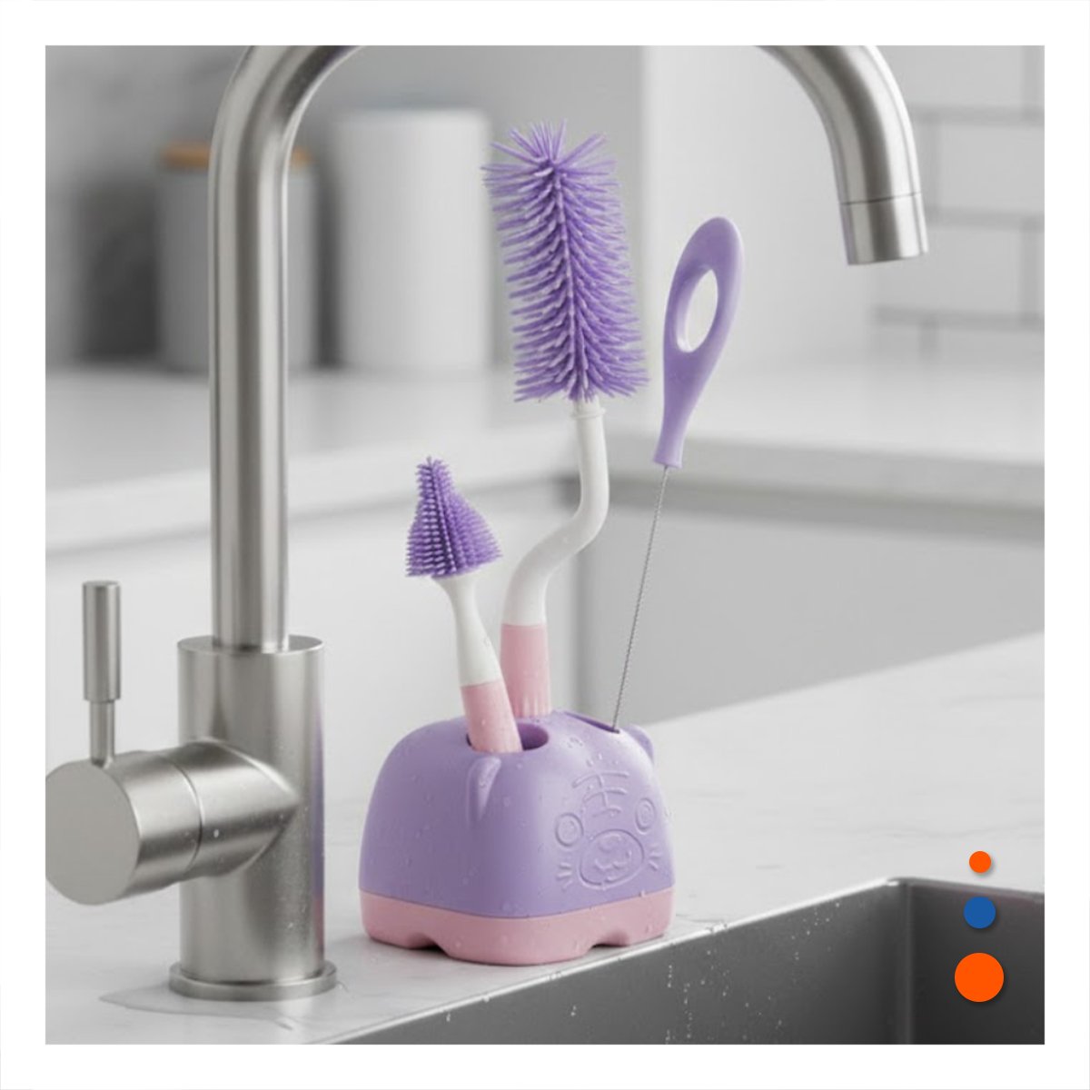 BROCHA DELICADA QUE PROTEGE TETINAS 4PZS BASE OSITO MORADO Y+PAPEL REGALO - 2