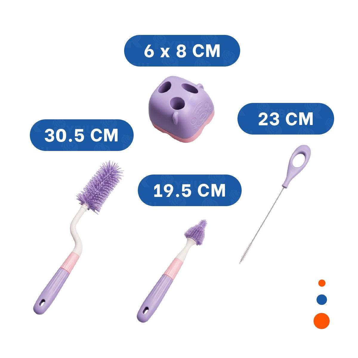 BROCHA DELICADA QUE PROTEGE TETINAS 4PZS BASE OSITO MORADO Y+PAPEL REGALO - 4