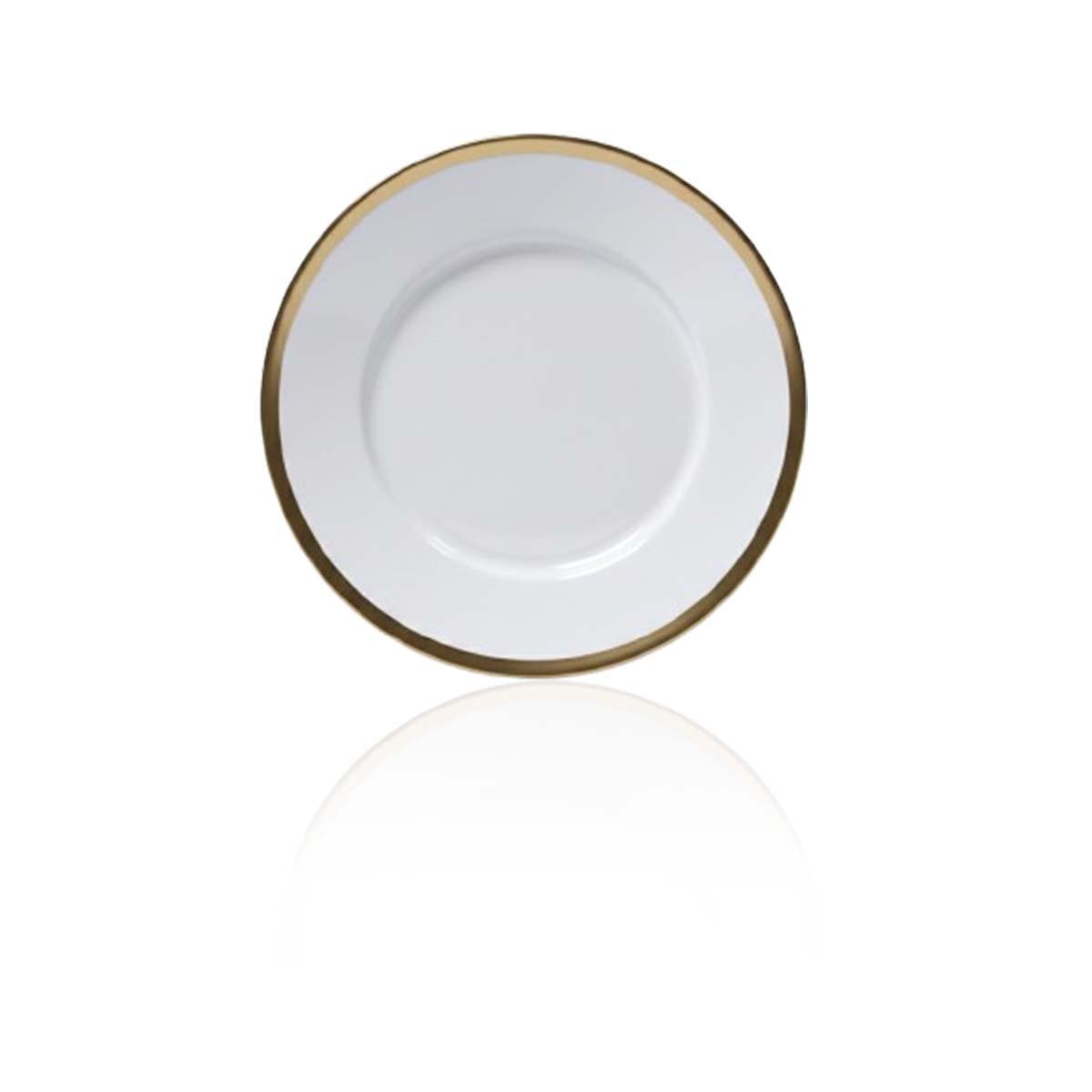 VAJILLA BLANCO CON CONTORNO DORADO ELEGANTE PARA SERVICIO PRINCIPAL EN REUNIONES Y+LIGAS REGALO - 3