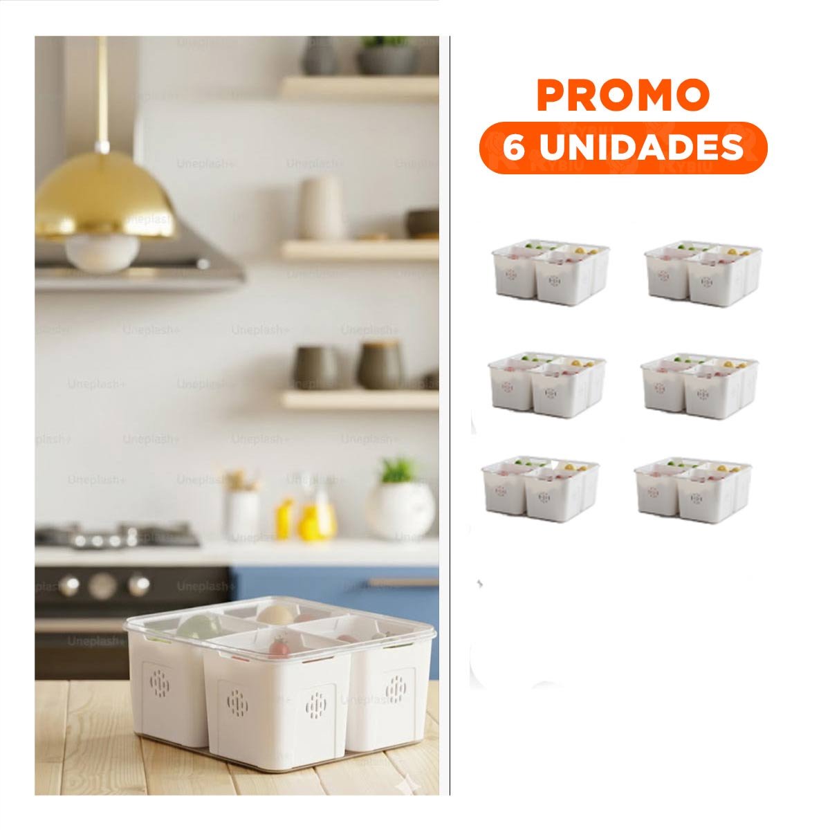 PACK6 BASE CON 4 BANDEJAS ESCURRIDORAS TRANSPARENTE DE PLASTICO Y BANDEJA COLECTORA - 1
