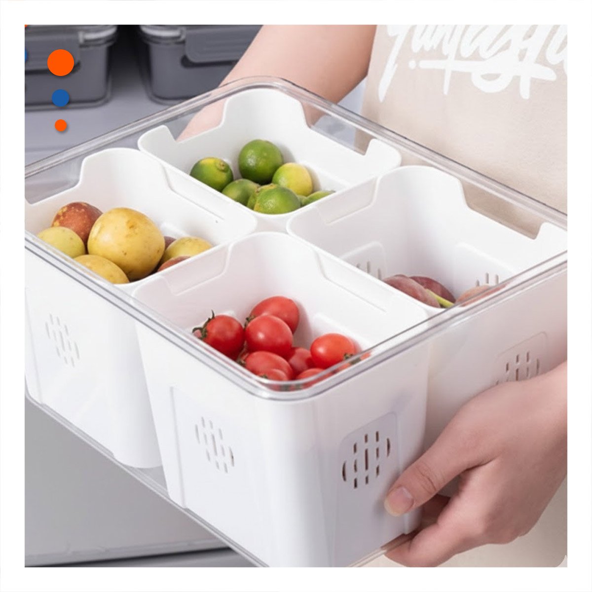 ORGANIZADOR TRANSPARENTE CON 4 BANDEJAS ESCURRIDORAS DE PLASTICO PARA COCINA - 1