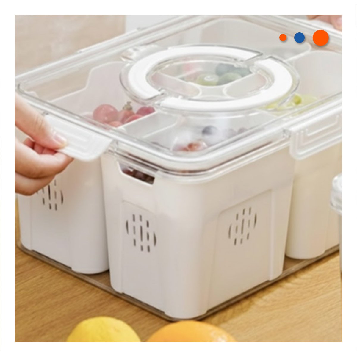 ORGANIZADOR TRANSPARENTE CON 4 BANDEJAS ESCURRIDORAS DE PLASTICO PARA COCINA - 2
