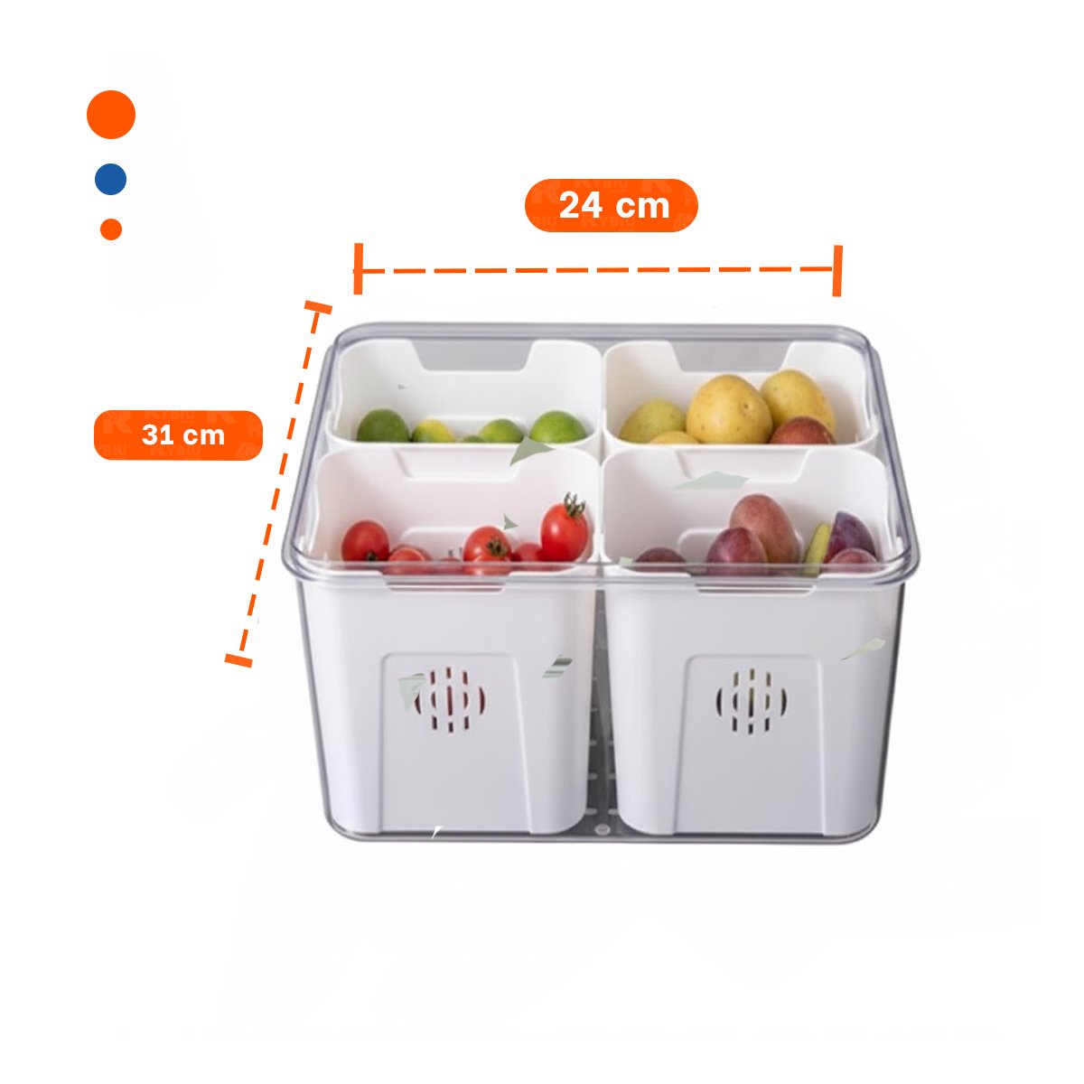 ORGANIZADOR TRANSPARENTE CON 4 BANDEJAS ESCURRIDORAS DE PLASTICO PARA COCINA - 4