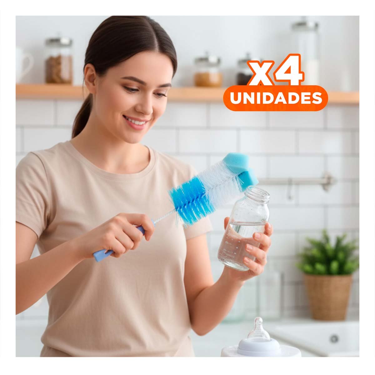 PACK4 RASPADOR PRACTICO CON BASE PARA LIMPIEZA RAPIDA 2PZS BASE CELESTE - 1