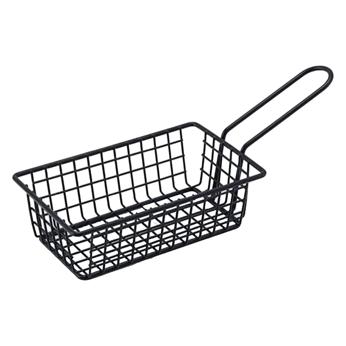 CESTA PARA FREIR NEGRO RECTANGULAR CON ASA LARGA PARA COCINA MODERNA Y+LIGAS REGALO - 3