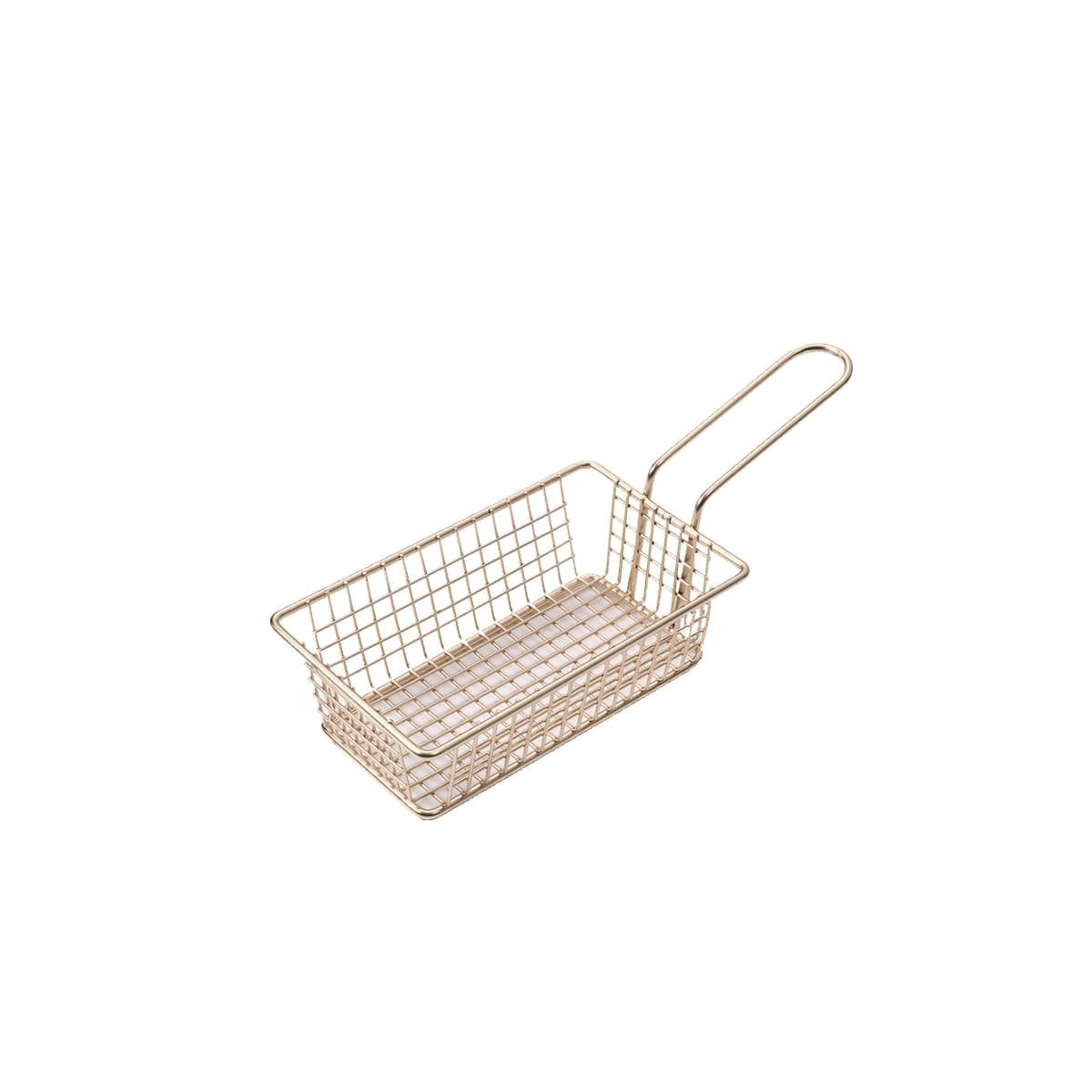 CESTA PARA FREIR RECTANGULAR DORADO CON ASA LARGA EN SERVICIO CONTINUO Y+PAPEL REGALO - 1