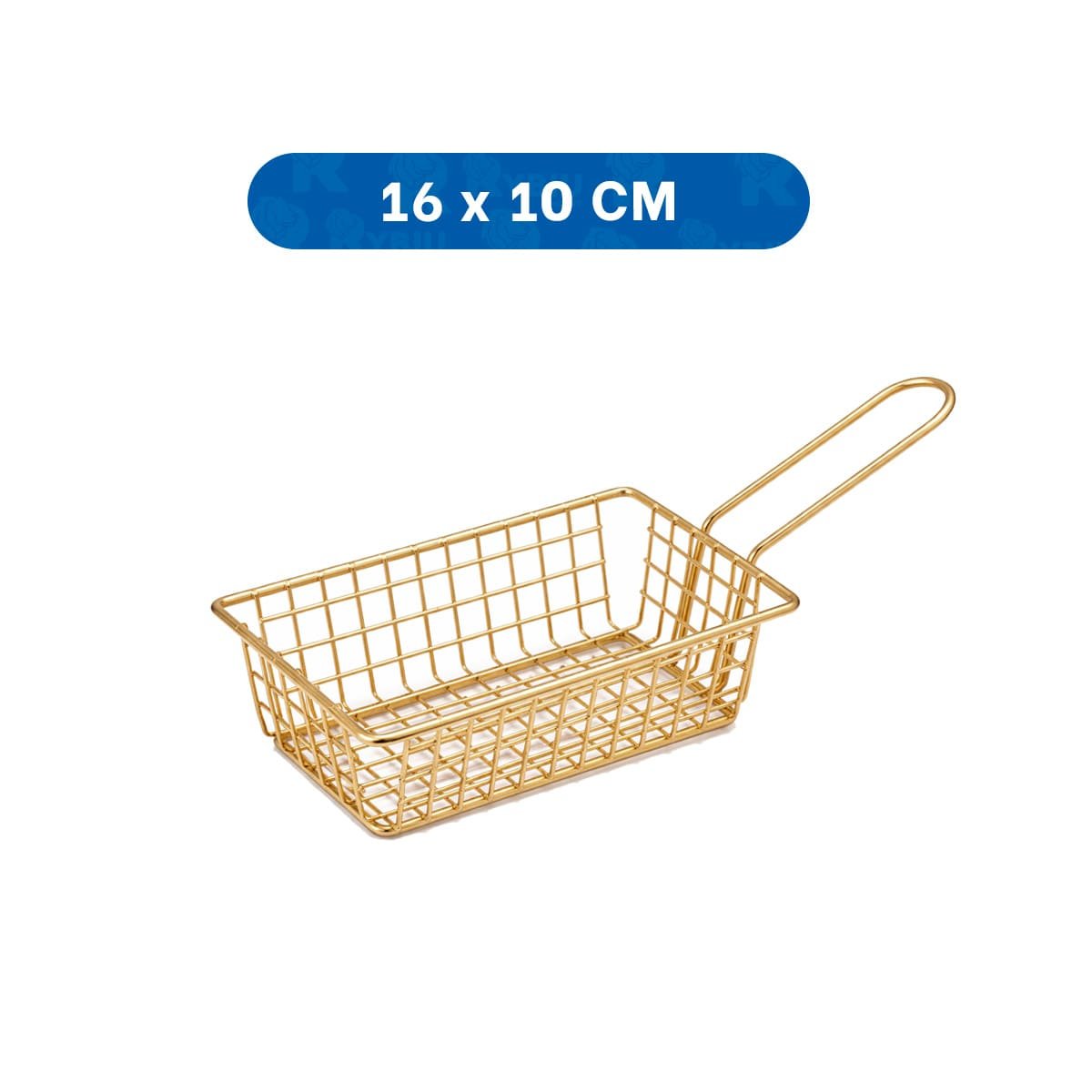 PACK2 CANASTA PARA FREIR RECTANGULAR DORADO CON ASA LARGA PARA COCINA FUNCIONAL - 4