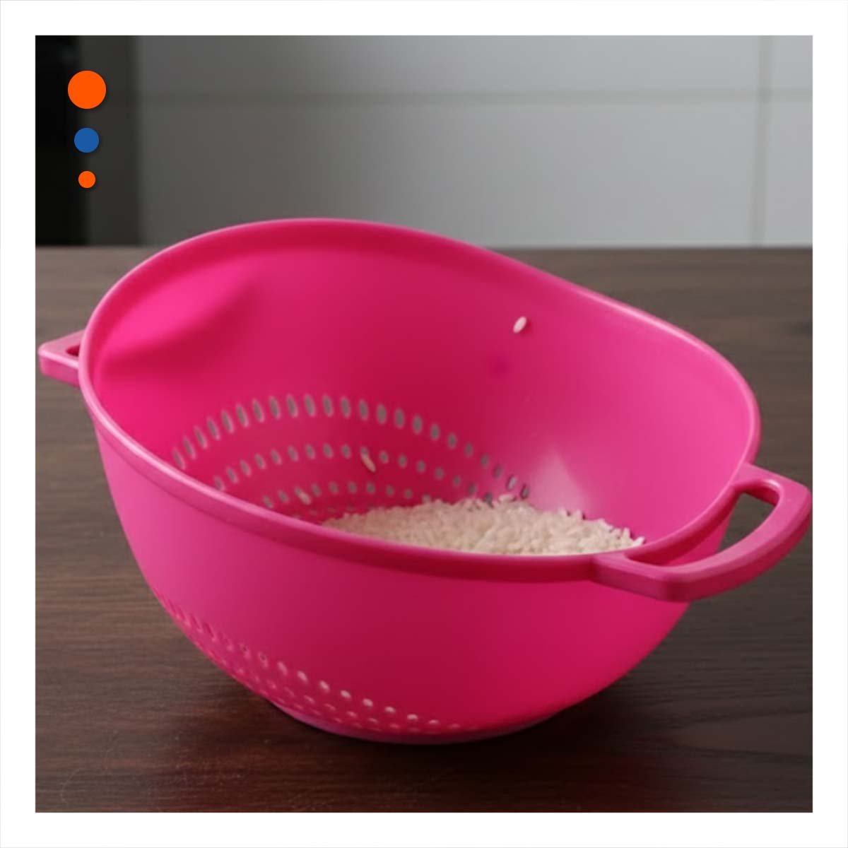 PACK12 SOPORTE COLADOR ROSADO PARA ARROZ CON ASAS 22,5X26,5CM COCINA FACIL Y SEGURA - 5